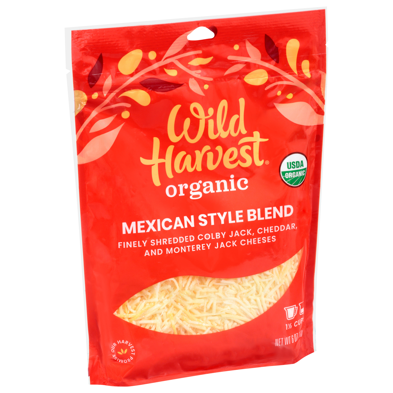 Wild Harvest Organic Mexican Style Blend Finely Shredded Cheese