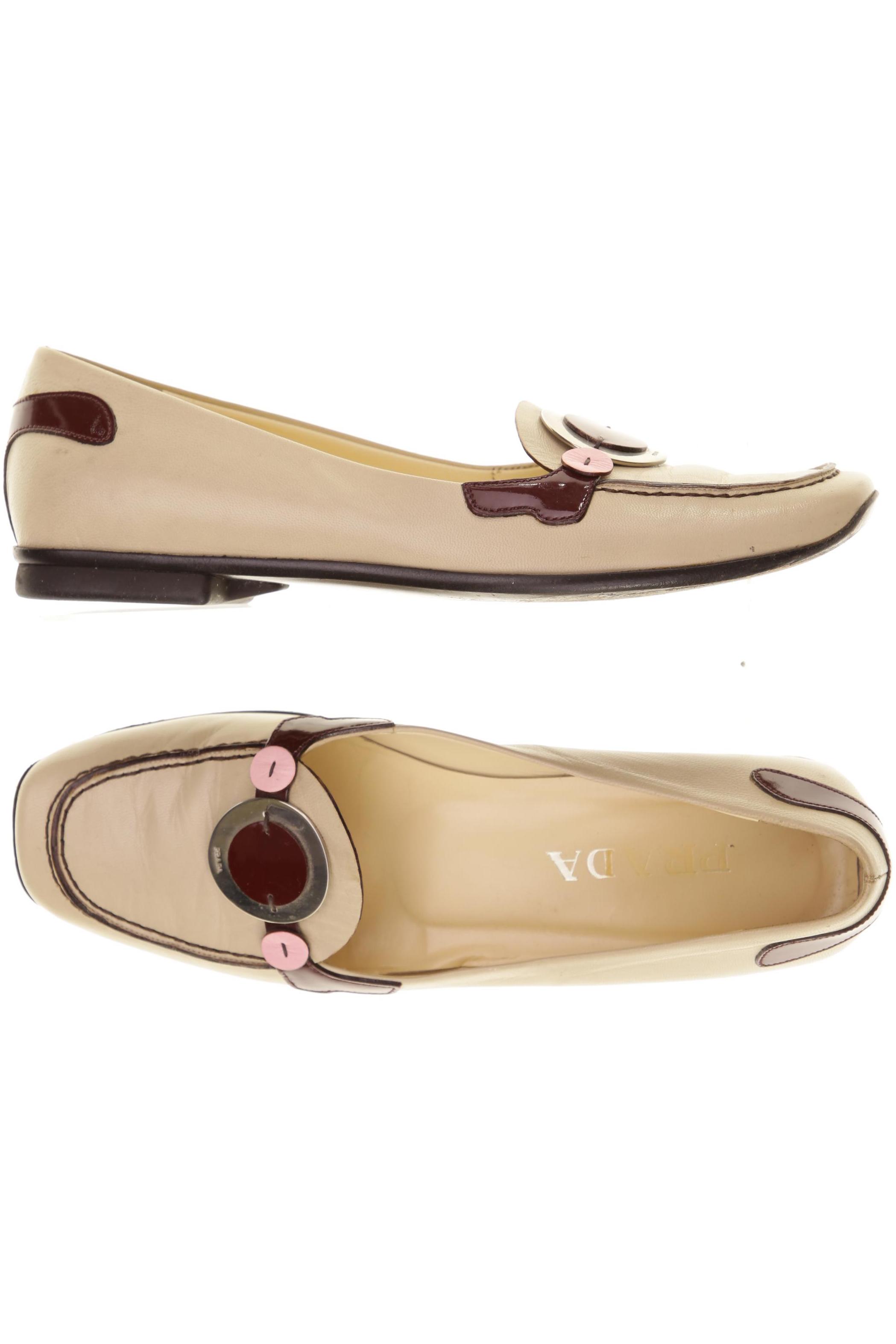 

Prada Damen Halbschuh, beige, Gr. 37.5