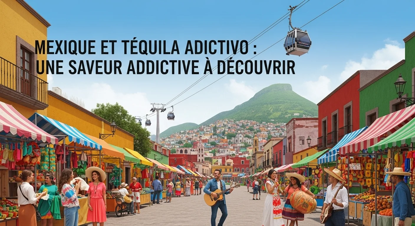 Paysage mexicain moderne avec des éléments culturels et touristiques sur Adictivo