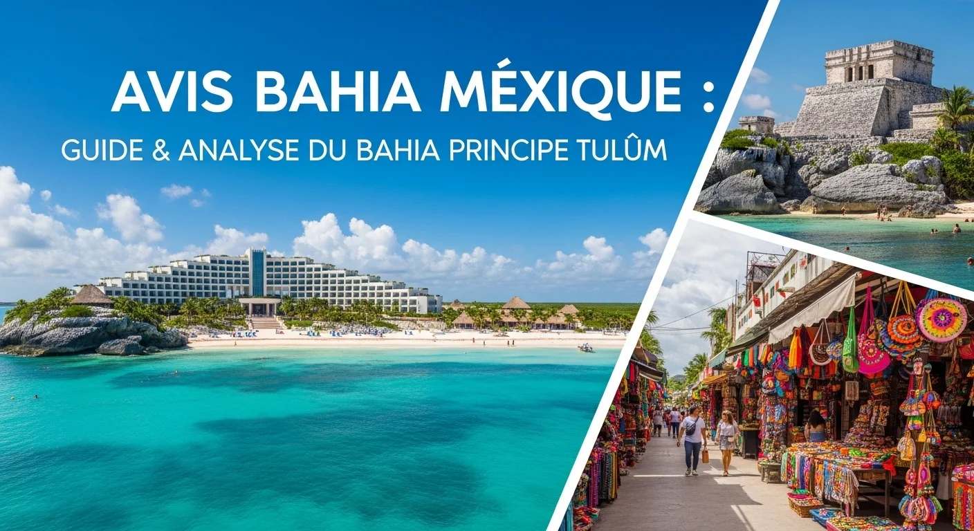 Paysage mexicain moderne avec éléments culturels et touristiques sur Avis Bahia