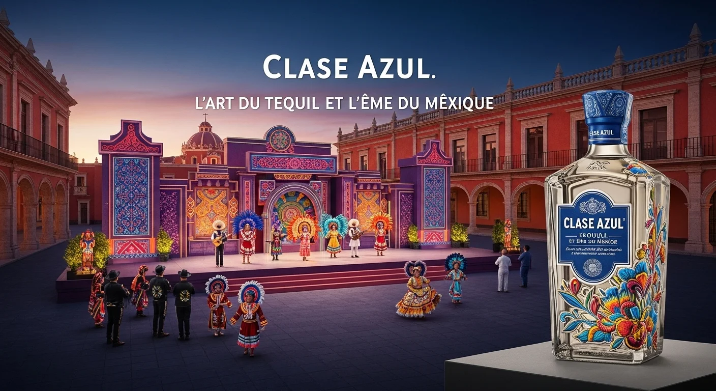 Paysage mexicain moderne avec éléments culturels et touristiques sur Clase Azul