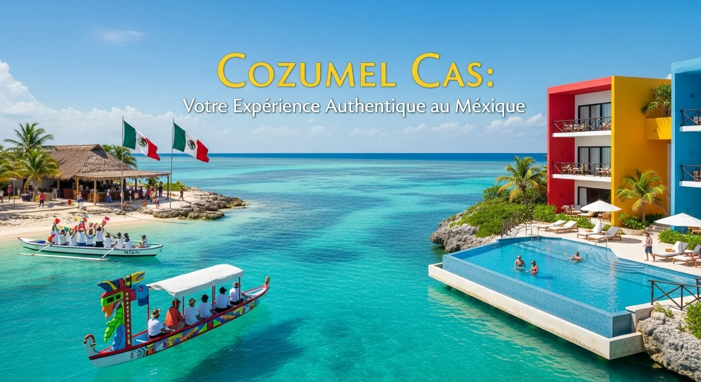 Paisaje mexicano moderno avec des éléments culturels et touristiques sur Cozumel Cas