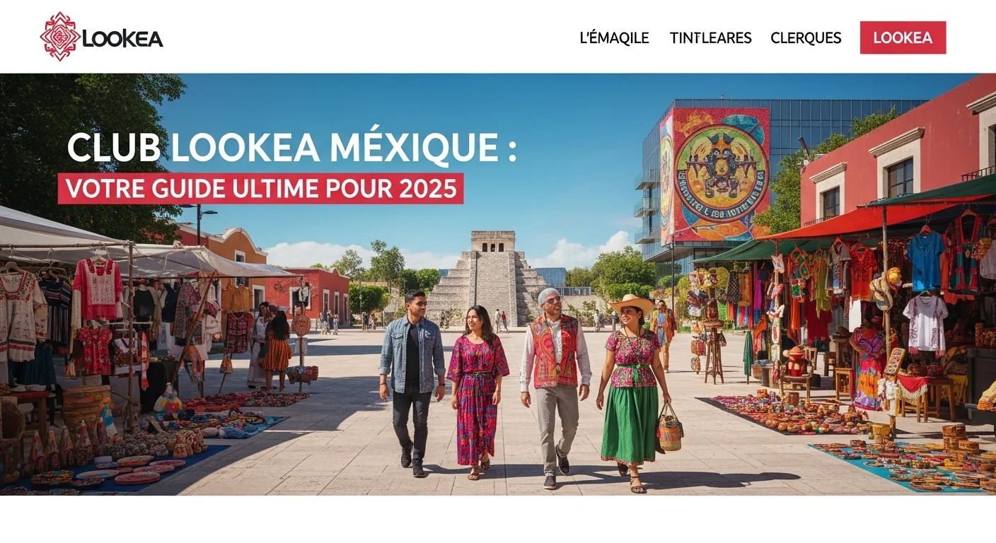 Paisaje mexicano moderno con elementos culturales y turísticos sobre Lookea