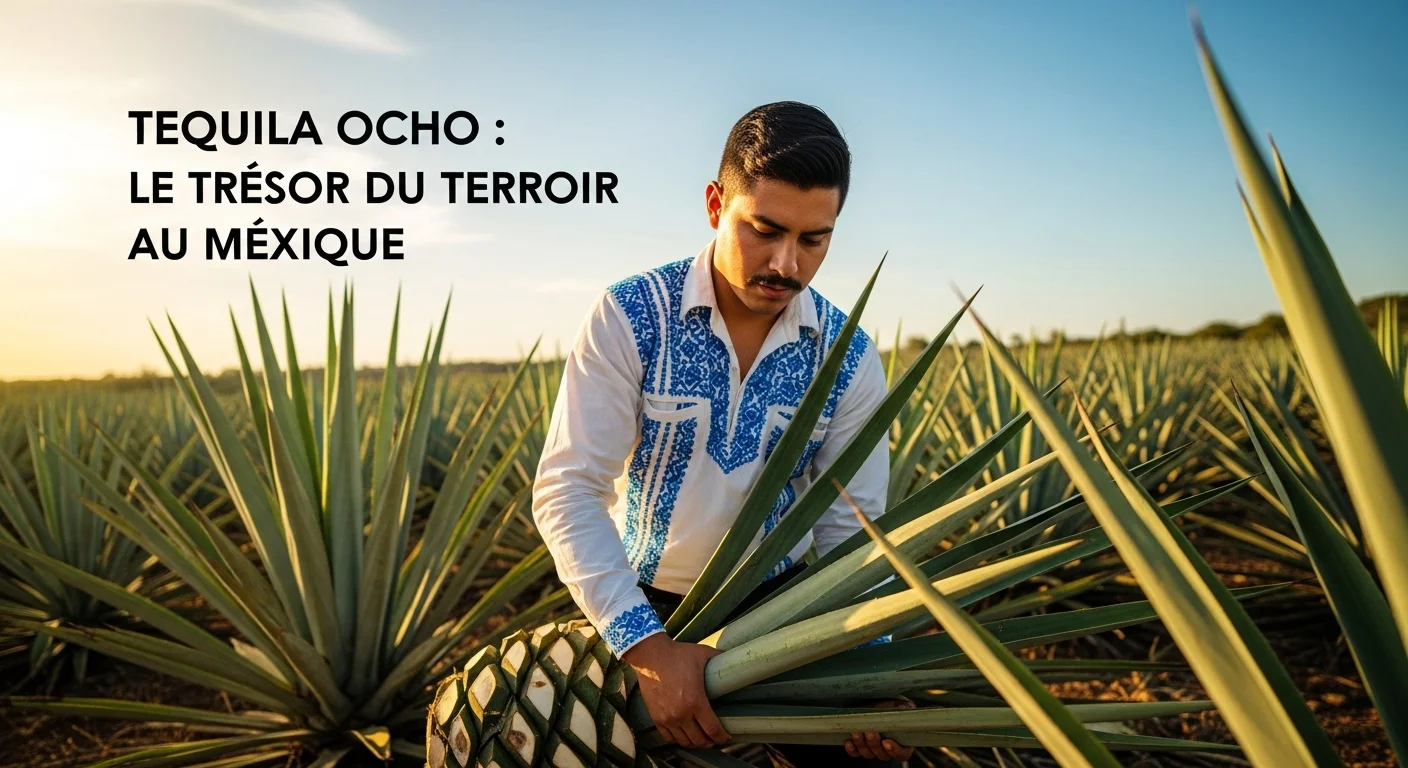 Culture mexicaine avec un jimador récoltant l'agave pour le Tequila Ocho