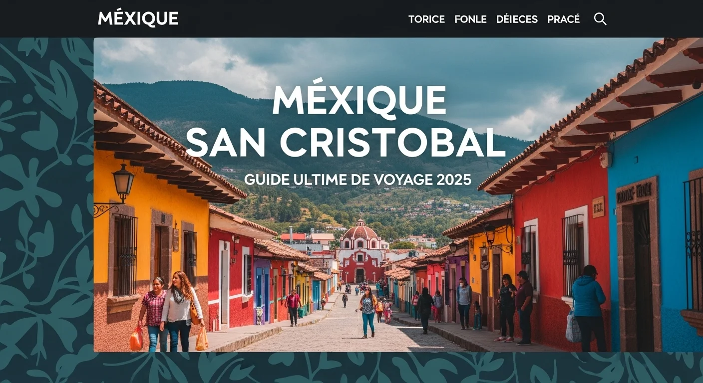 Paysage mexicain moderne avec éléments culturels et touristiques sur San Cristobal