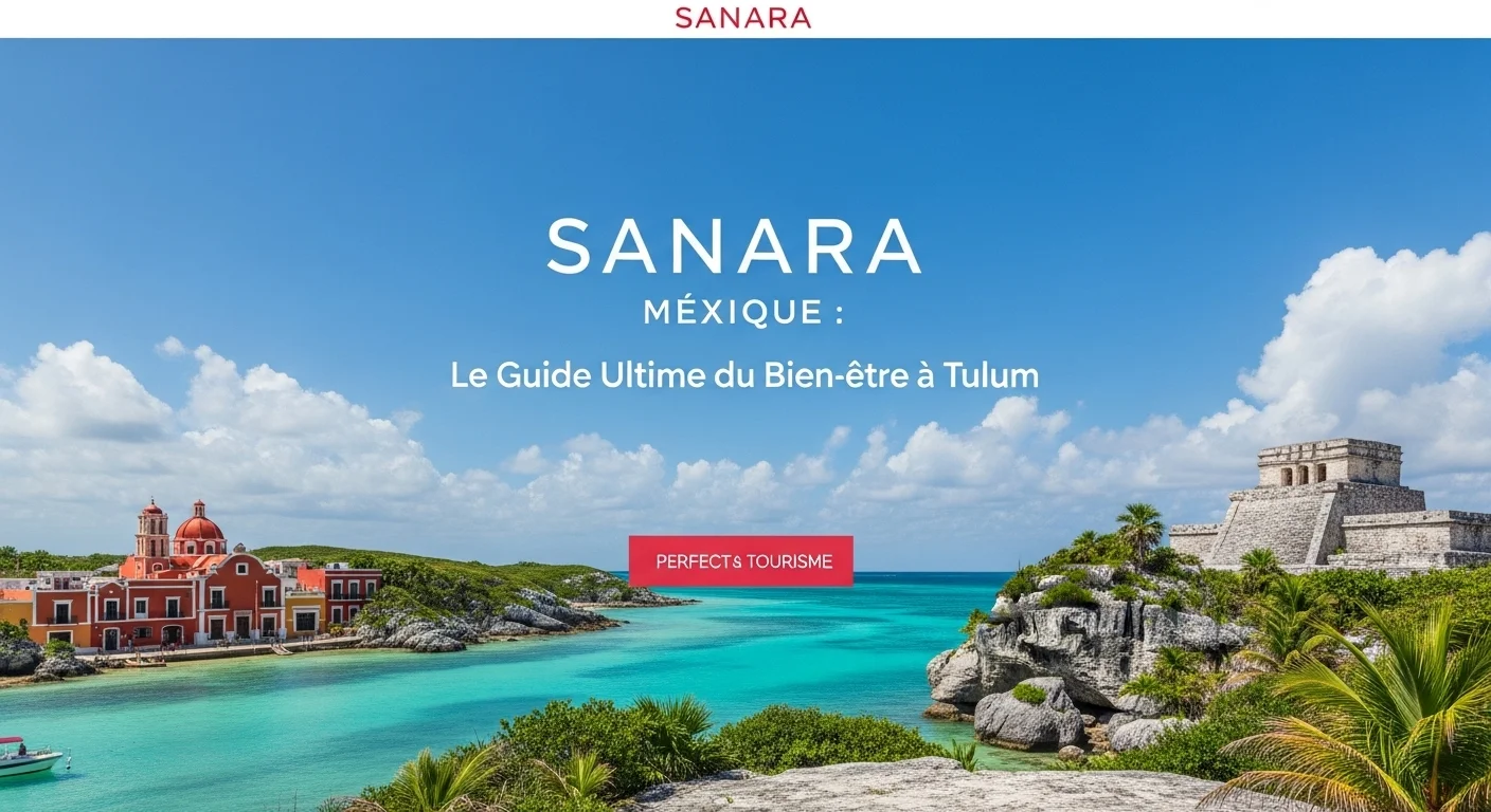 Paisaje mexicano moderno con elementos culturales y turísticos sobre Sanara