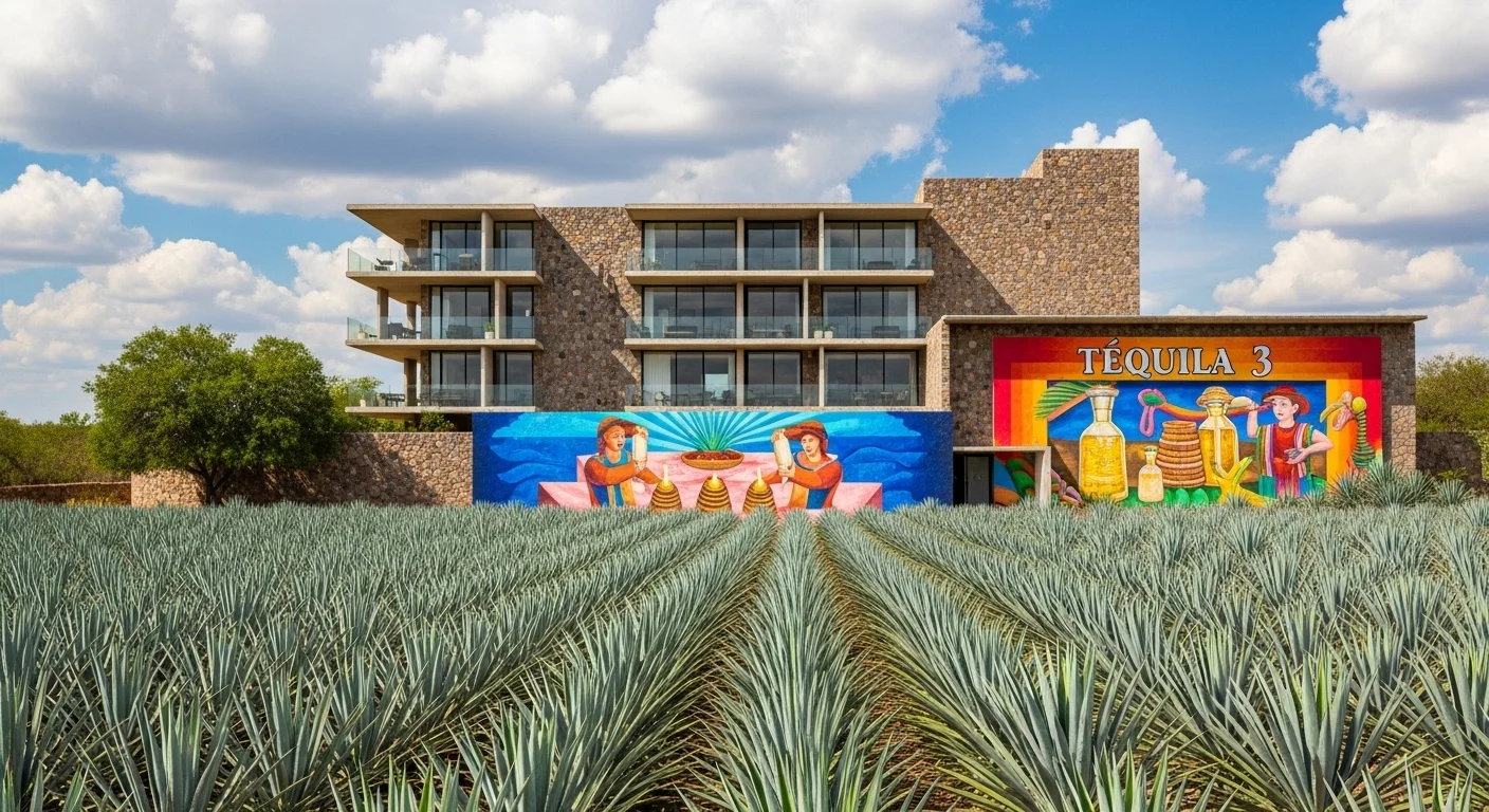 Paysage mexicain moderne avec éléments culturels et touristiques sur Tequila 3