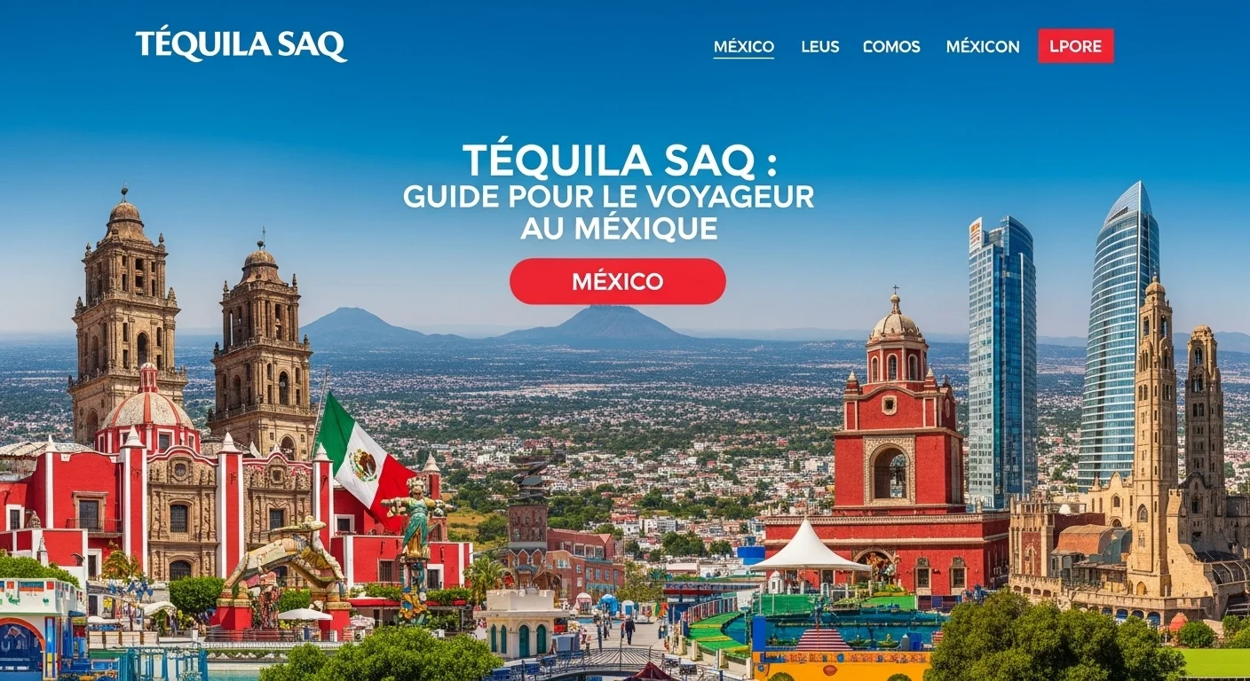 Paisaje mexicano moderno con elementos culturales y turísticos sobre Tequila Saq