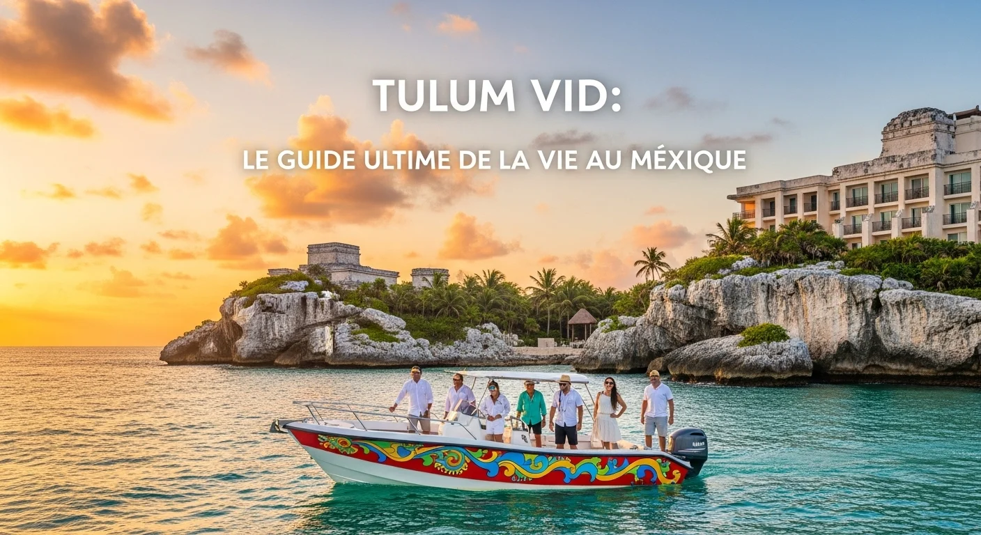 Paysage mexicain moderne avec éléments culturels et touristiques sur Tulum Vid