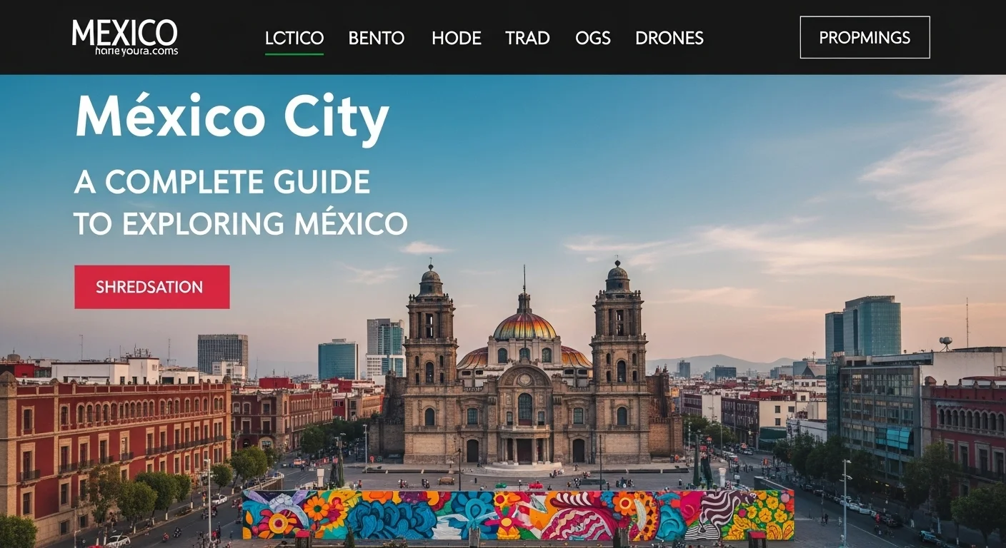 Paysage mexicain moderne avec éléments culturels et touristiques sur Ville De Mexico