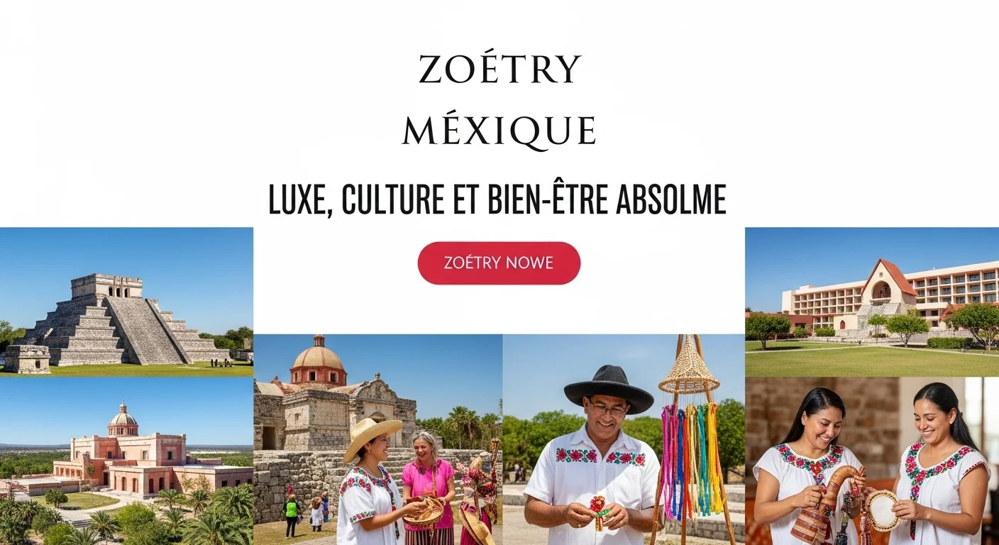 Paisaje mexicano moderno con elementos culturales y turísticos sobre Zoetry