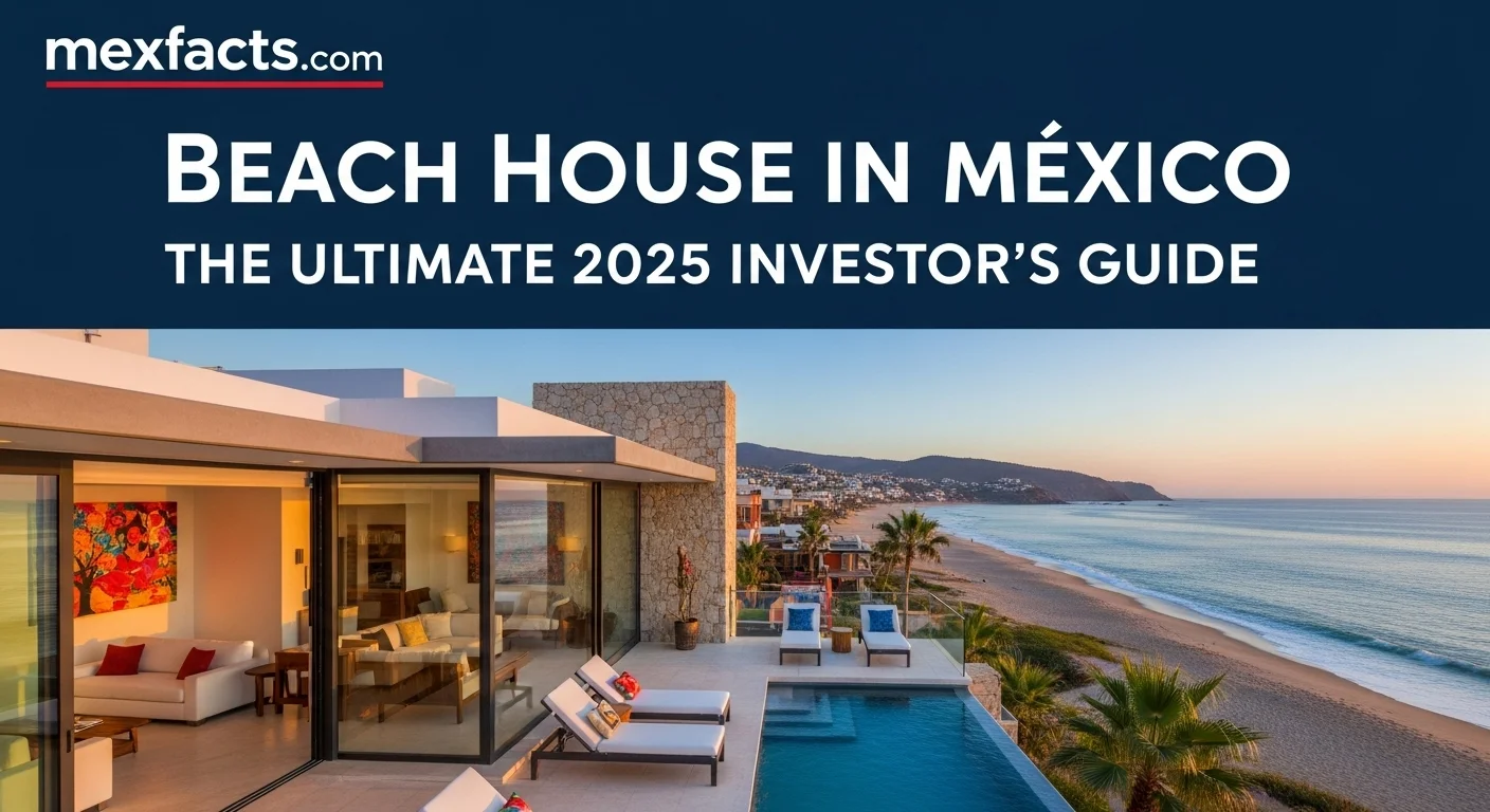 Beautiful beach house in Mexico with a view of the ocean, representing investment opportunities.