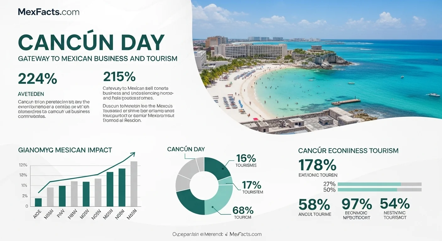Mexican facts and data about Cancun Day with statistical information