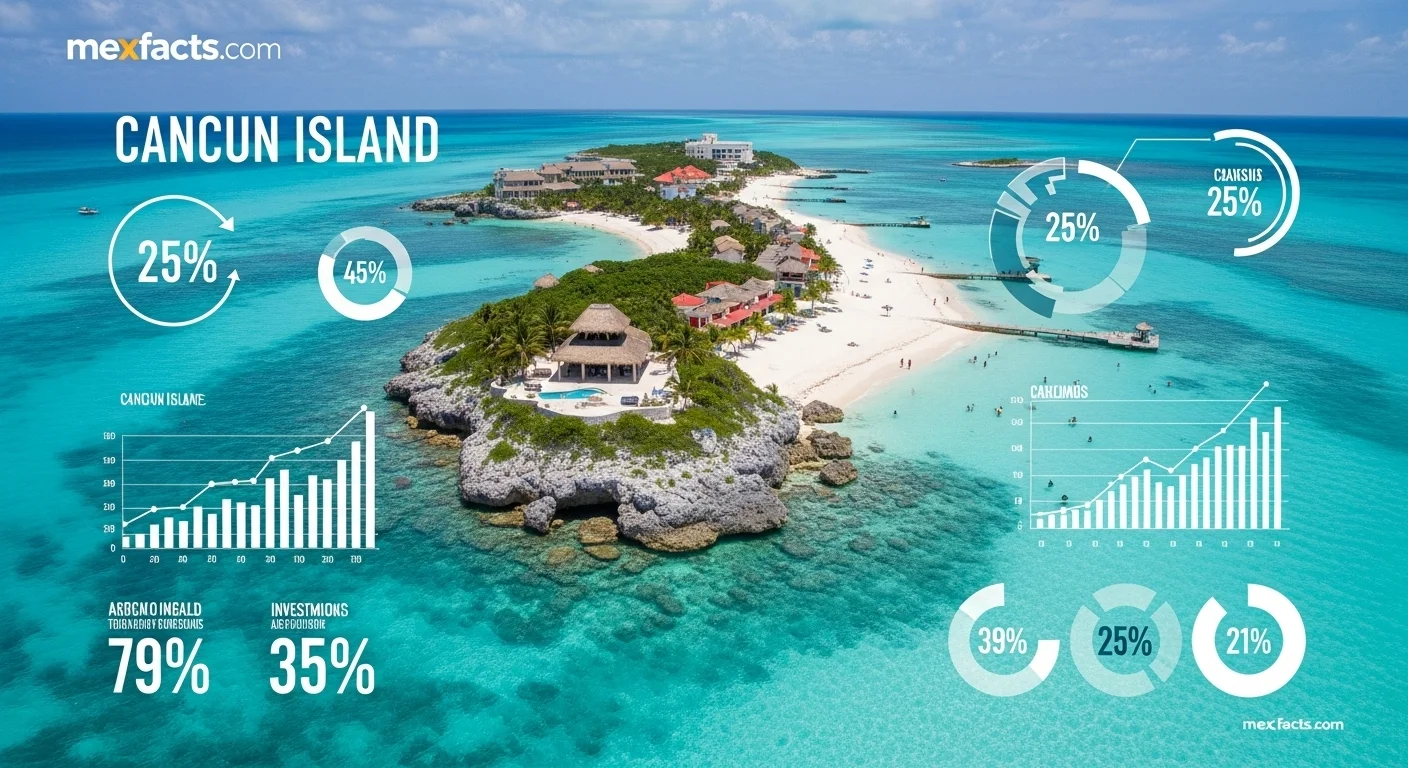 Mexican facts and data about Cancun Island with statistical information