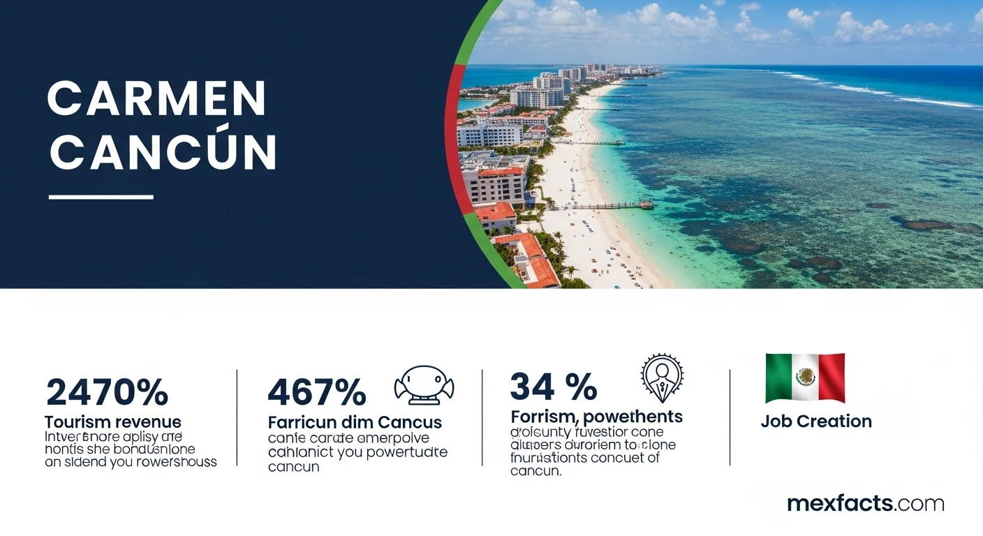 Mexican facts and data about Carmen Cancun with statistical information