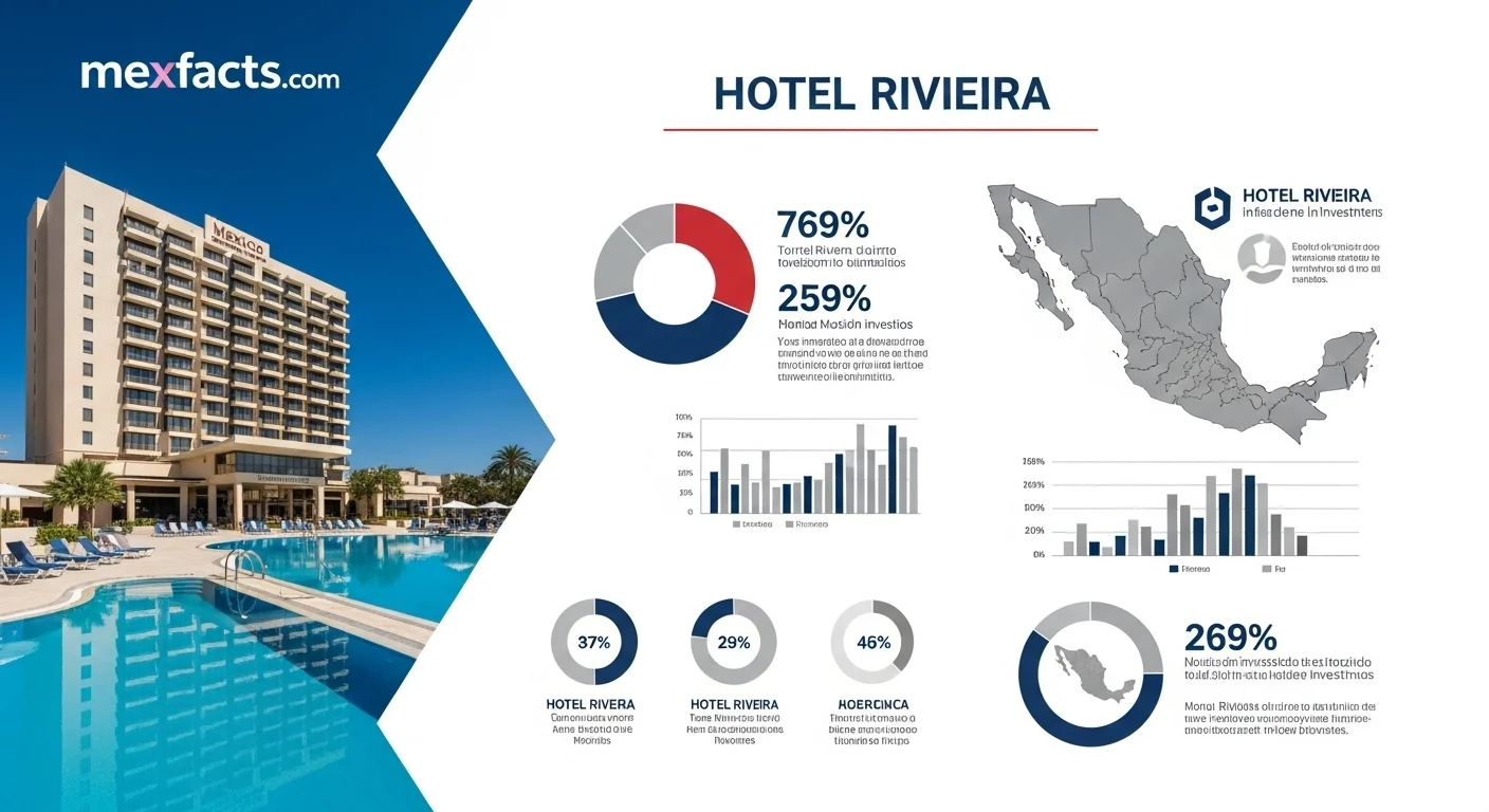 Infographic showing Mexican facts and data about Hotel Riviera with statistical information