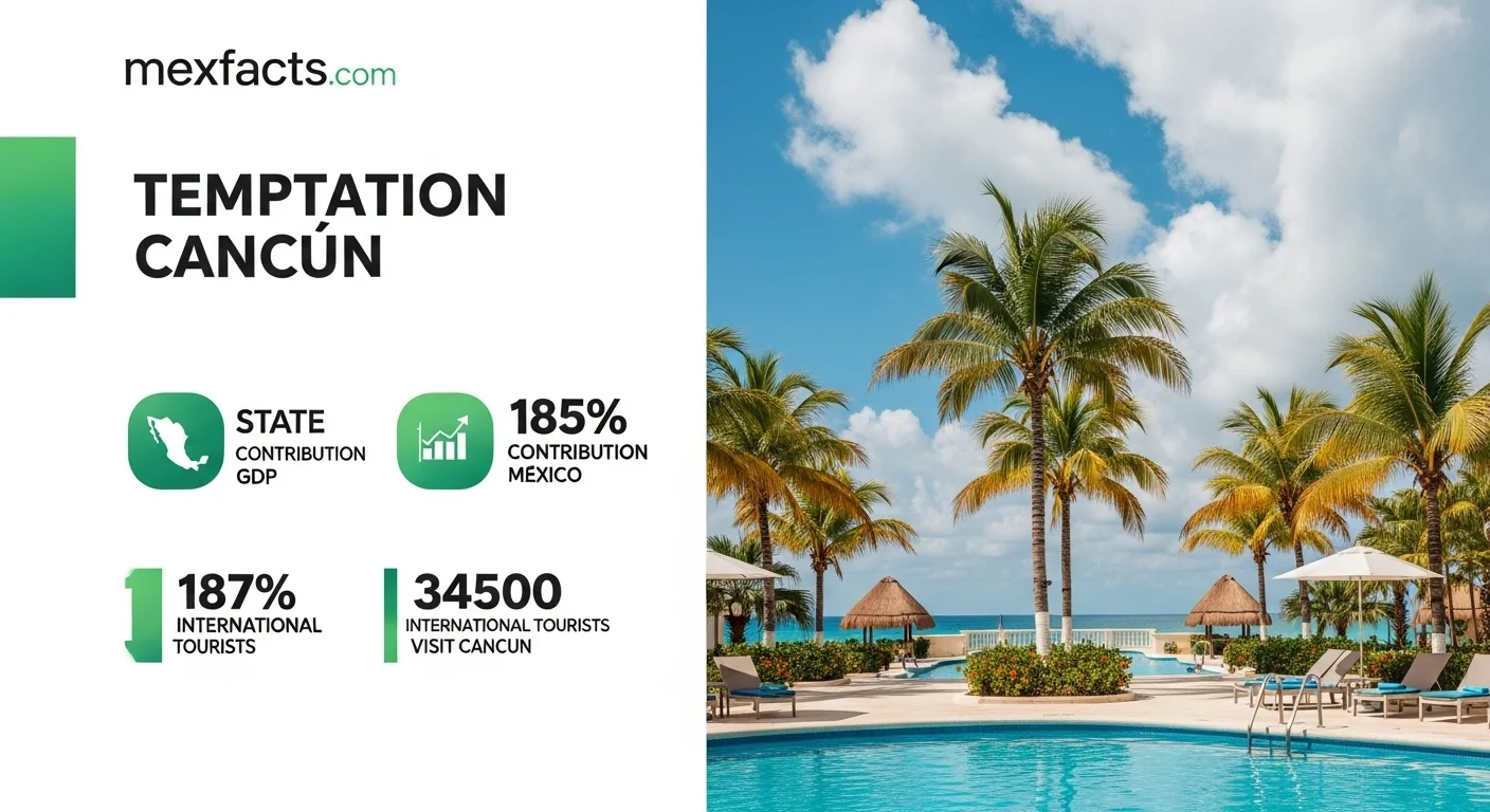 Mexican facts and data about Temptation Cancun with statistical information