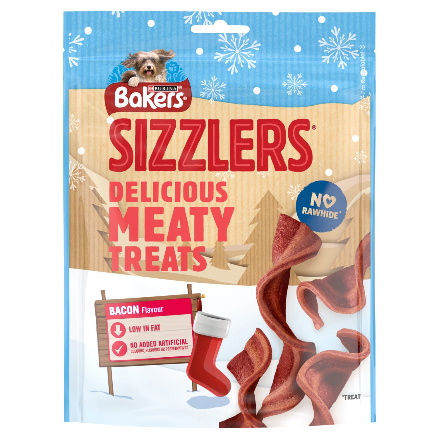 Bakers Sizzlers Meaty Treats with Bacon Dog Treats (90 g)