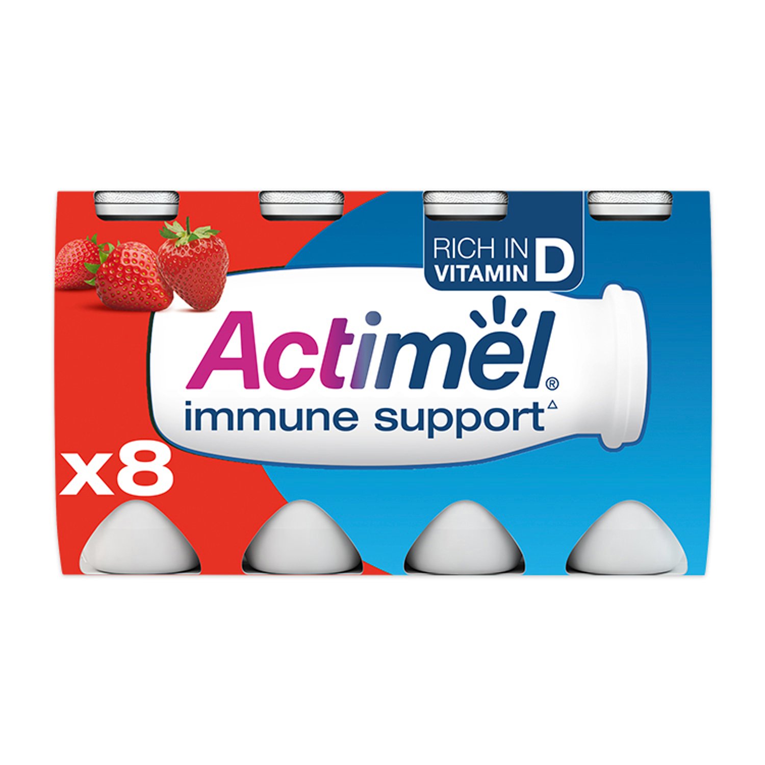Danone Actimel Strawberry Yogurt Drink 8 Pack (100 g)