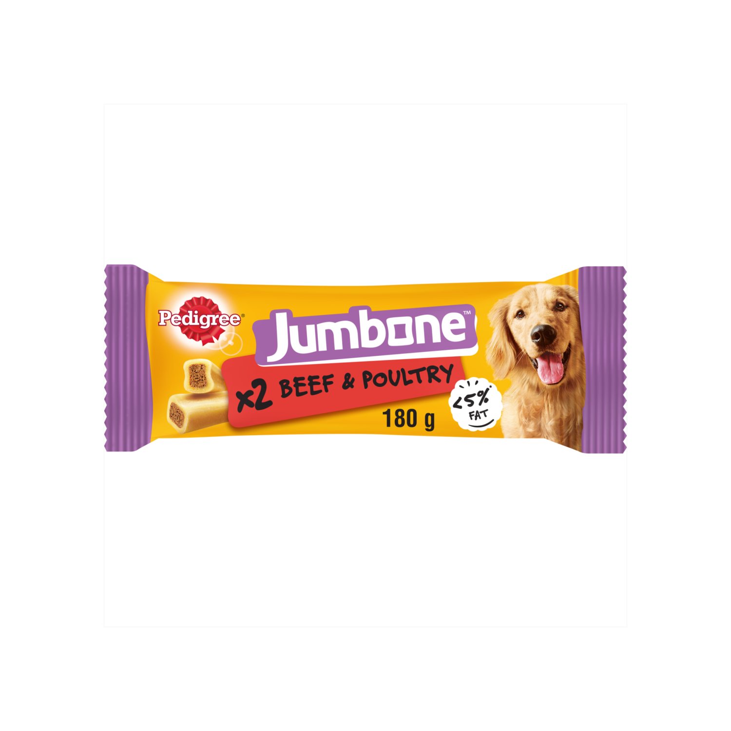 Pedigree Jumbone with Beef & Poultry for Medium Dogs 2 Pack (180 g)