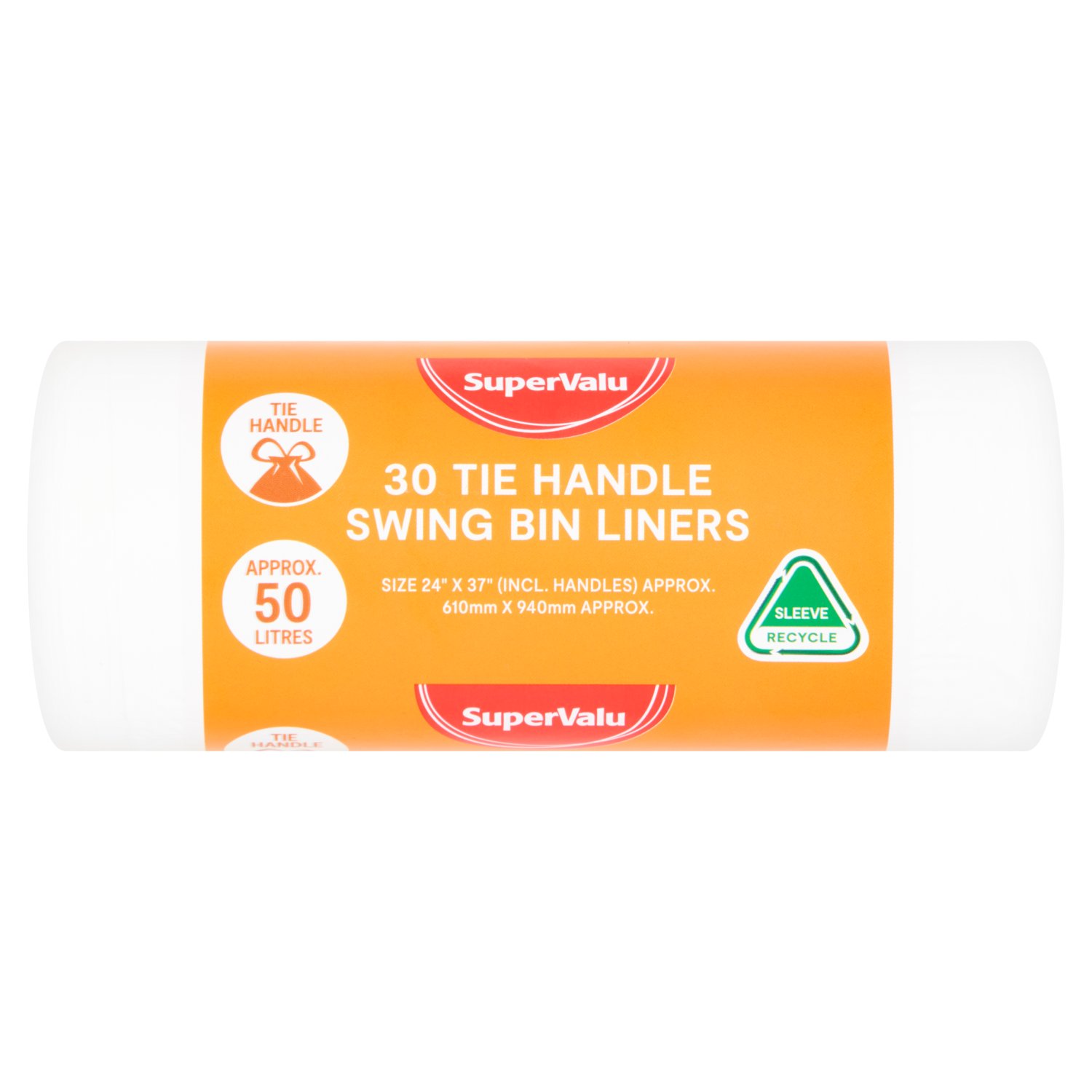 SuperValu 50l Tie Handle Swing Bin Liners   (30 Piece)