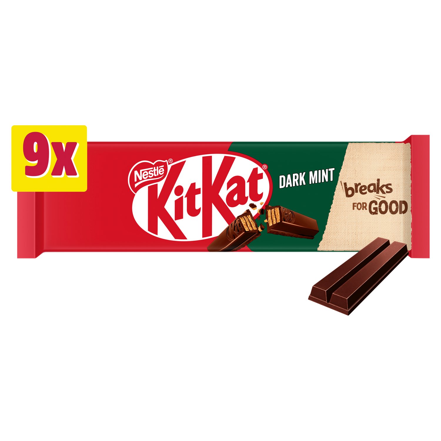 Nestle KitKat 2 Finger Dark Mint Chocolate Biscuit Bar 9 Pack (20.7 g)