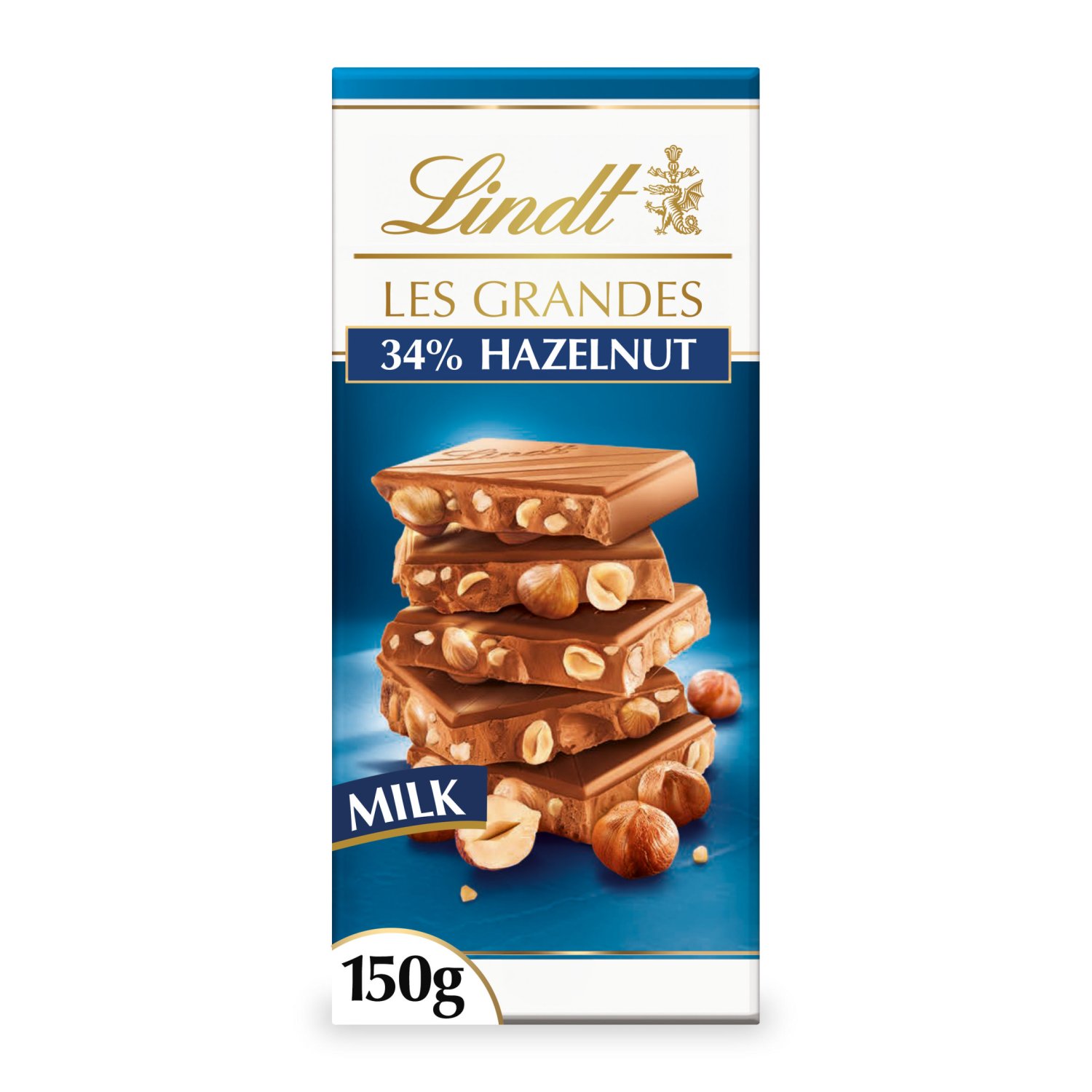 Lindt Les Grandes Milk Chocolate Hazlenut Bar (150 g)