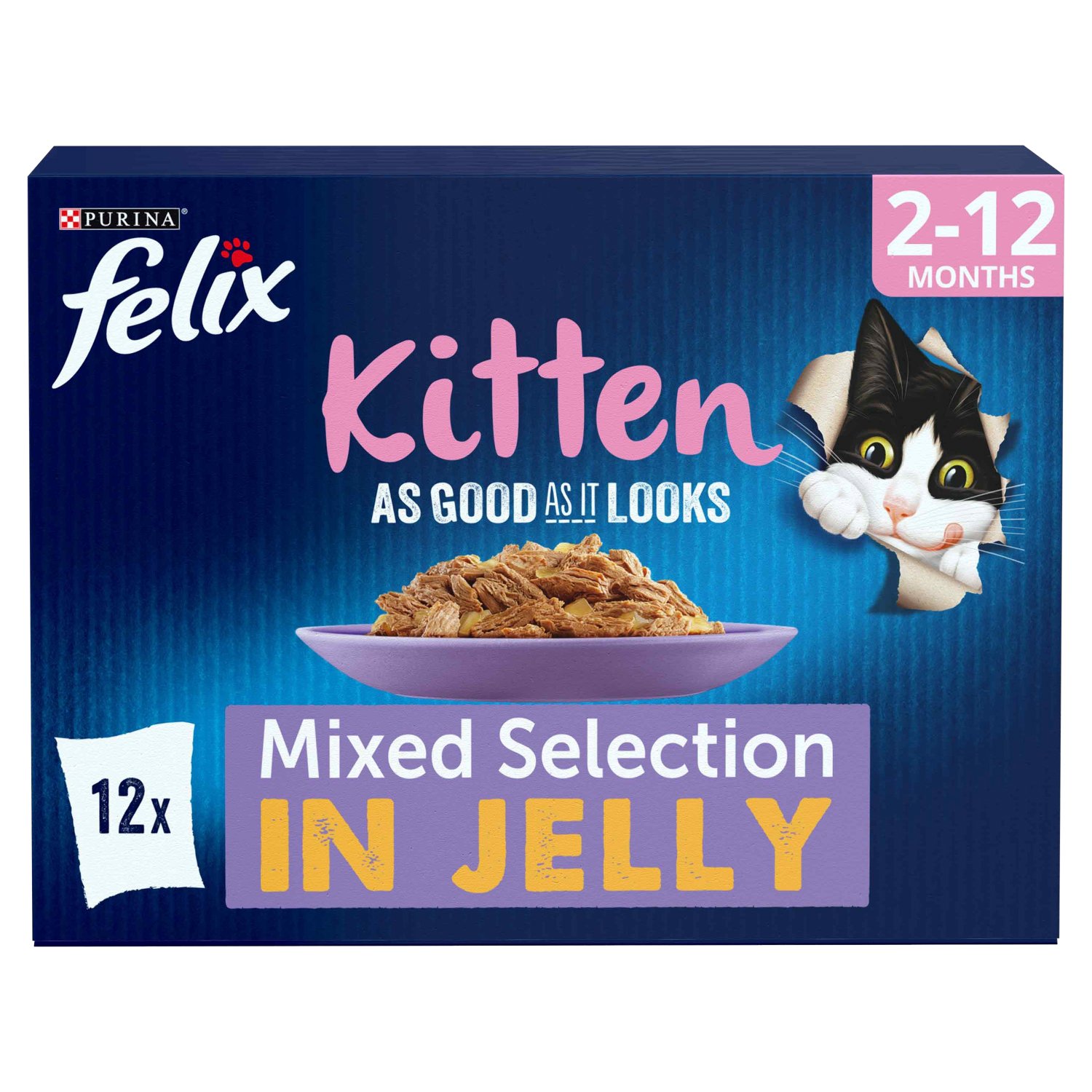 Felix Agail Kitten Mixed In Jelly 12Pack (100 g)