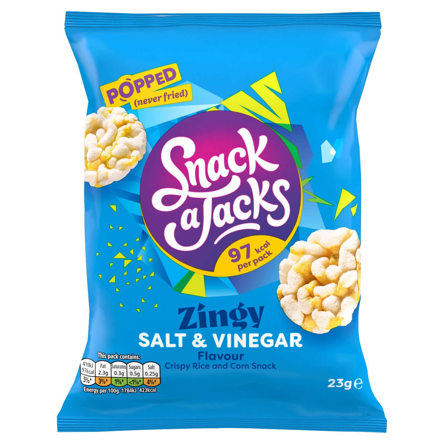 Snack A Jacks Zingy Salt & Vinegar Crispy Rice and Corn Snack (23 g)