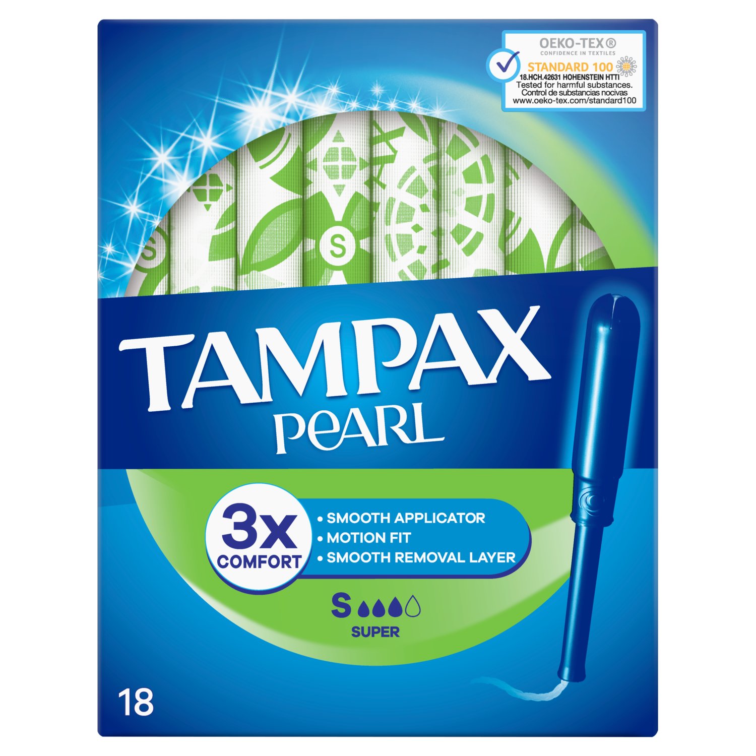 Tampax Pearl Super Applicator Tampons (18 Piece)