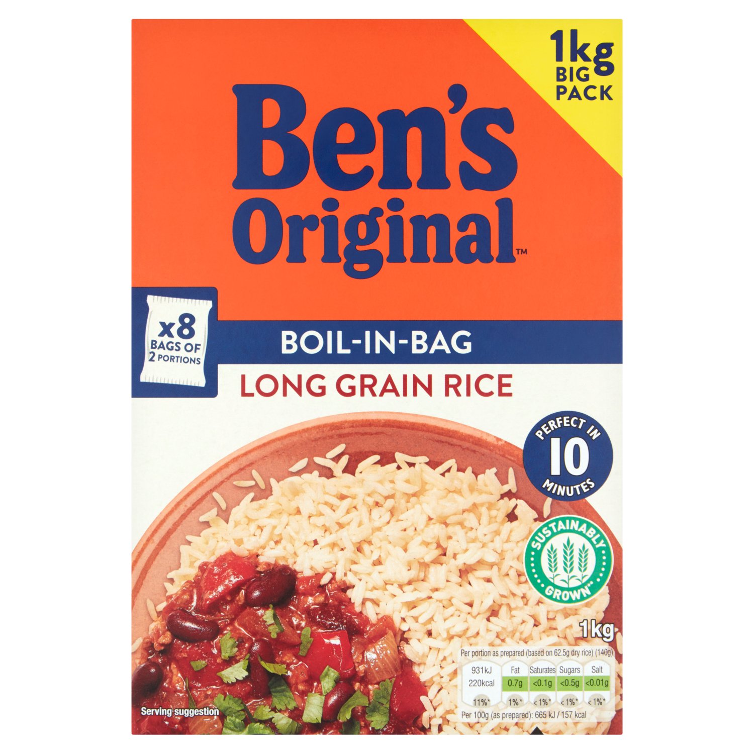 Ben's Original Boil in the Bag Long Grain Rice (1 kg)
