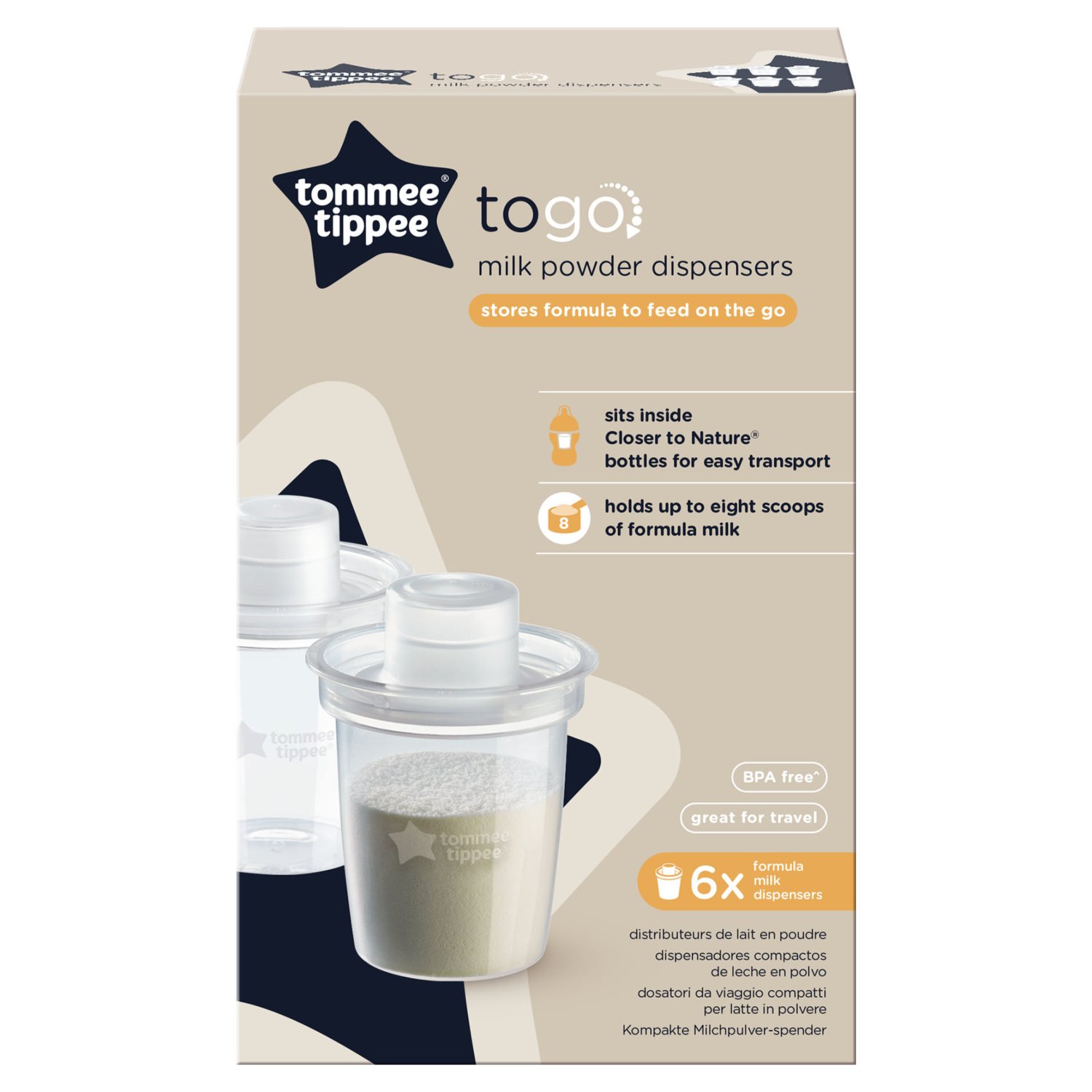 Tommee Tippee Milk Powder Dispensers (6 Piece)