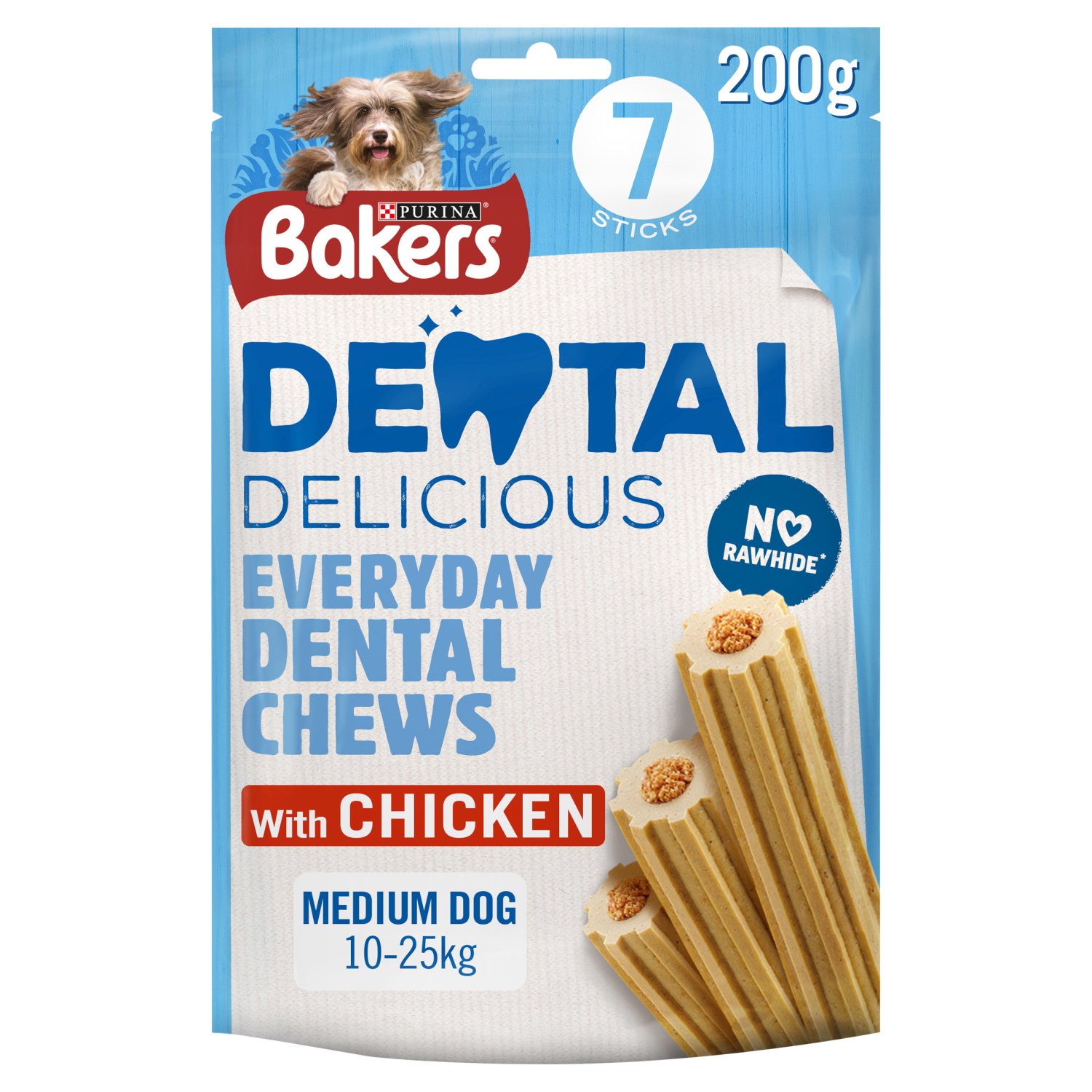 Bakers Dental Delicious with Chicken Medium Dog 7 Pack (200 g)