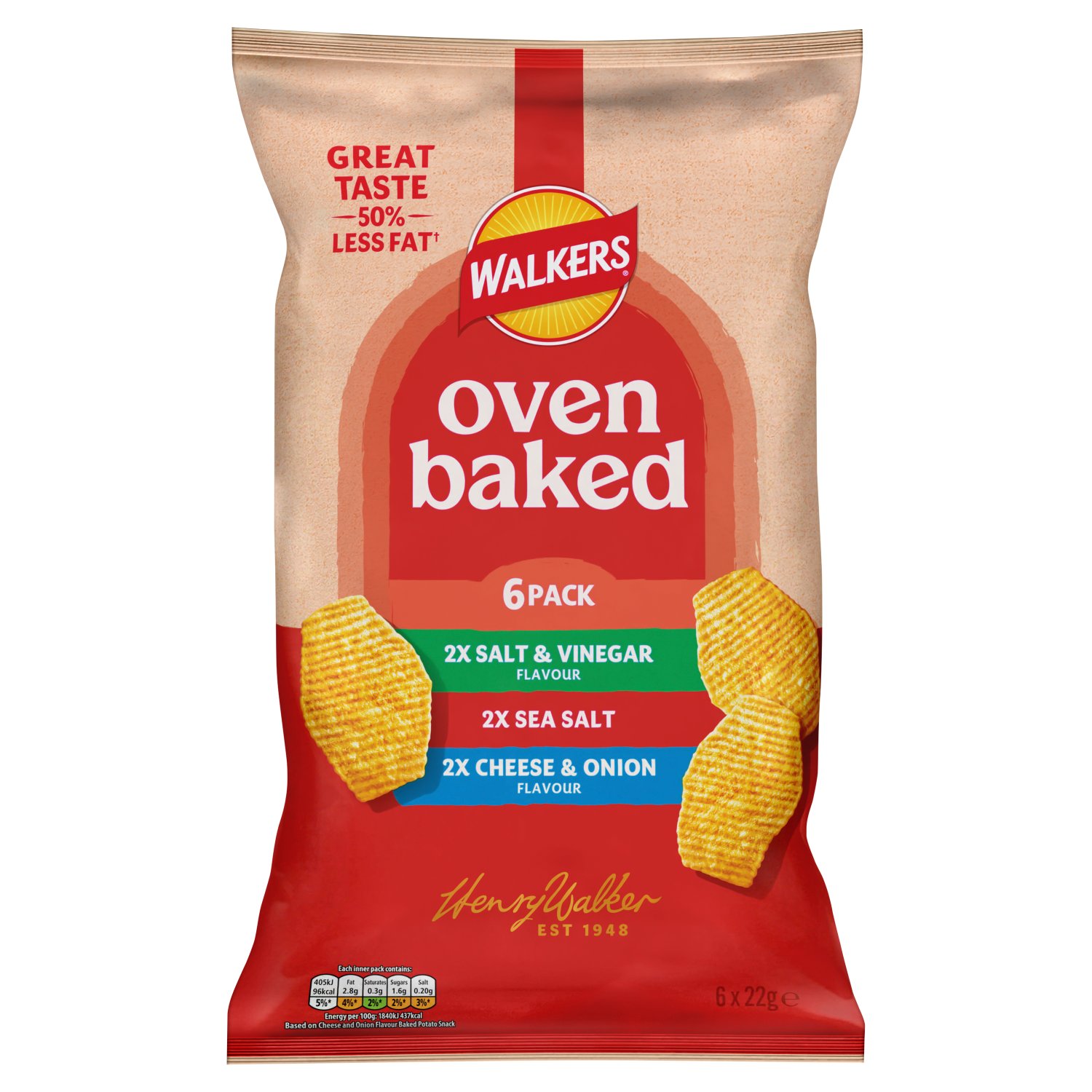 Walkers Baked Crisps Variety 6 Pack (22 g) Storefront EN