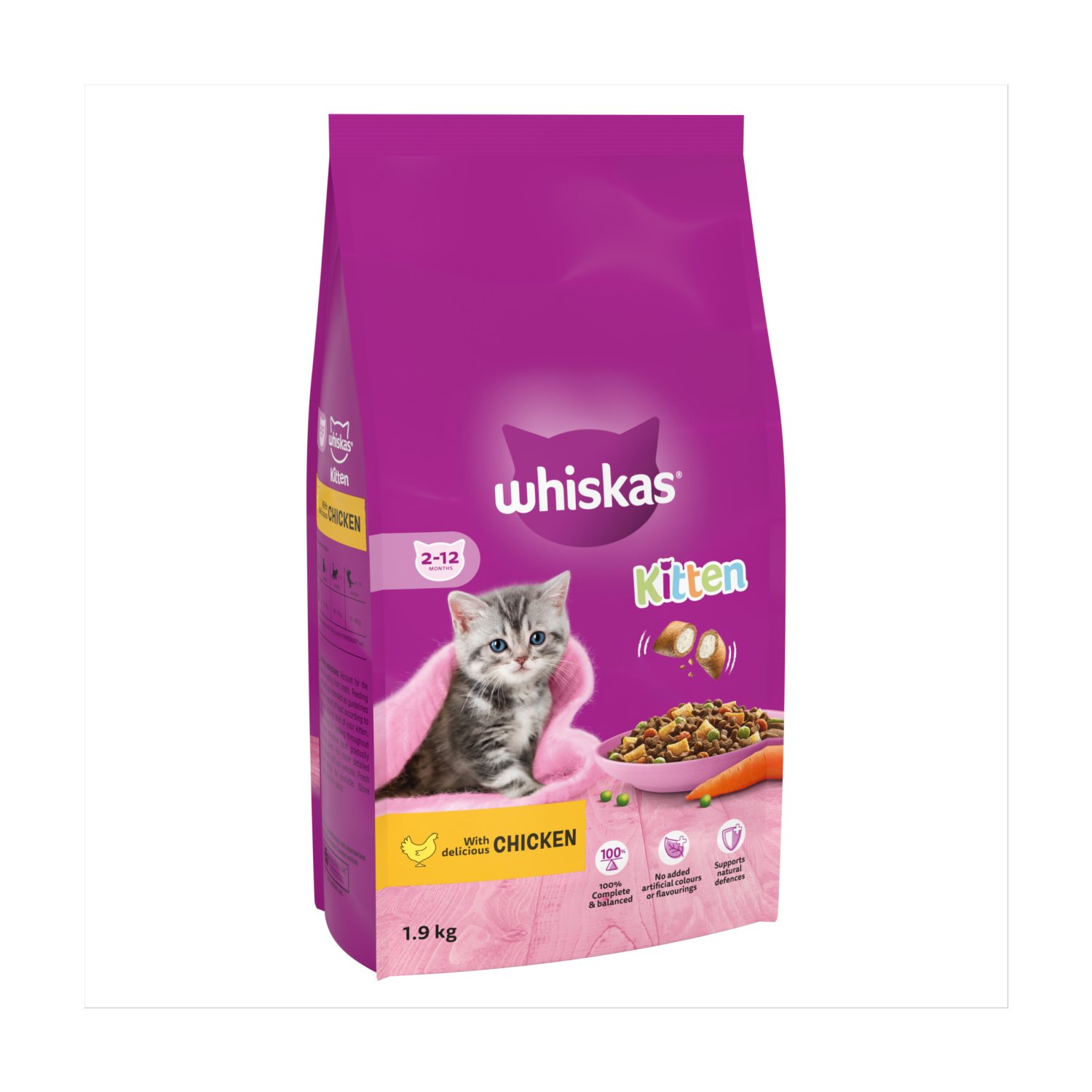 Whiskas Complete with Chicken 2-12 Mts Kitten Food (1.9 kg)