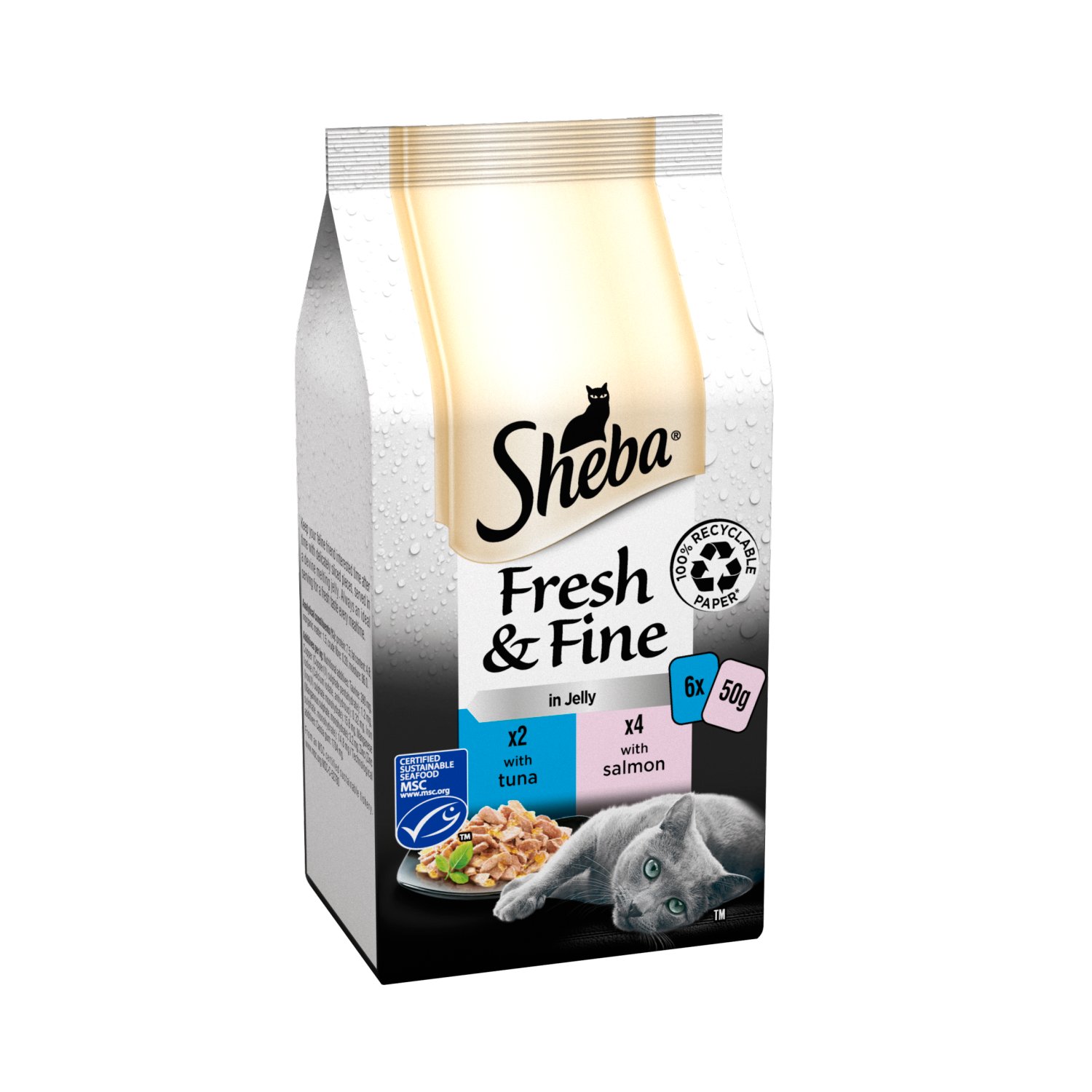 Sheba Fresh & Fine Fish in Jelly Cat Food 6 Pack (300 g)