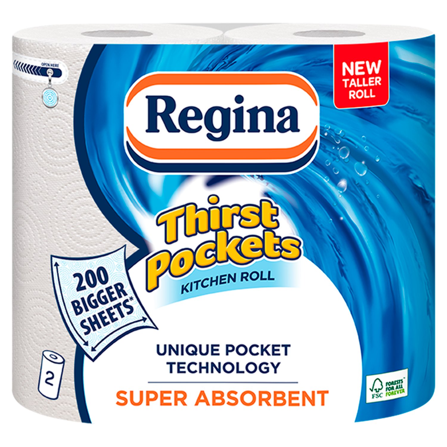 Regina Thirst Pockets Kitchen Towel 2 Roll (2 Roll)