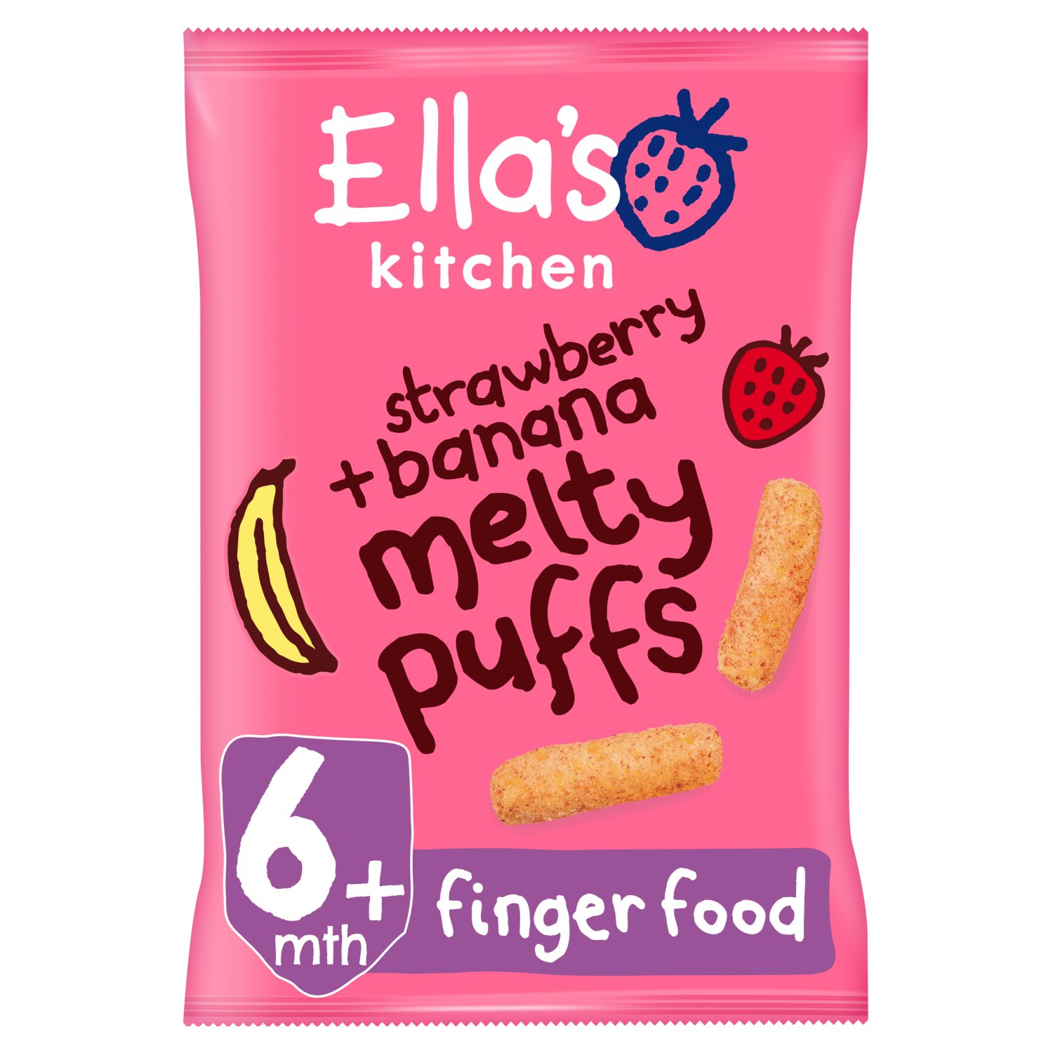 Ella's Kitchen Strawberry & Banana Melty Puffs 6+ Months (20 g)