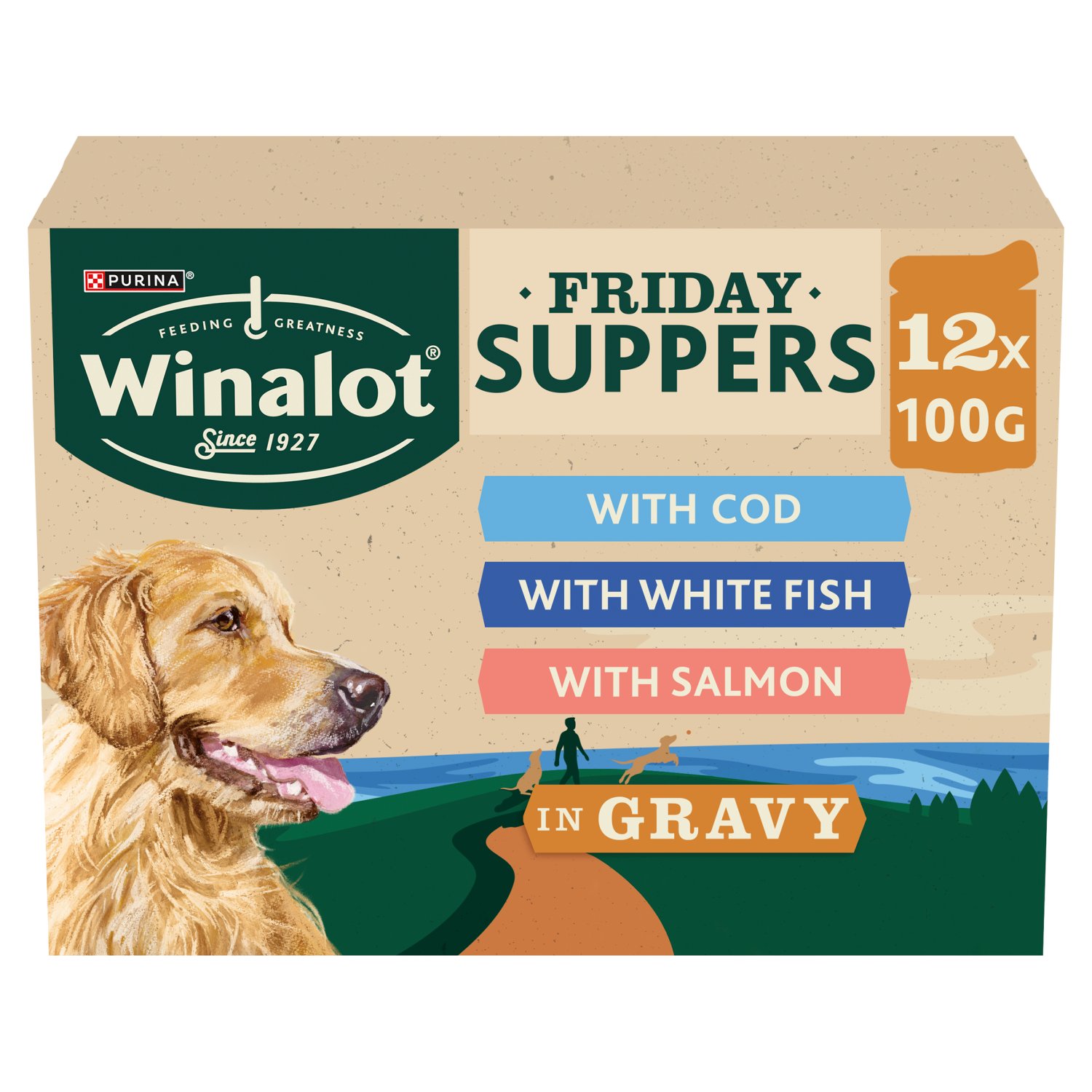 Winalot Friday Suppers Fish Chunks in Gravy Dog Food 12 Pack (100 g)