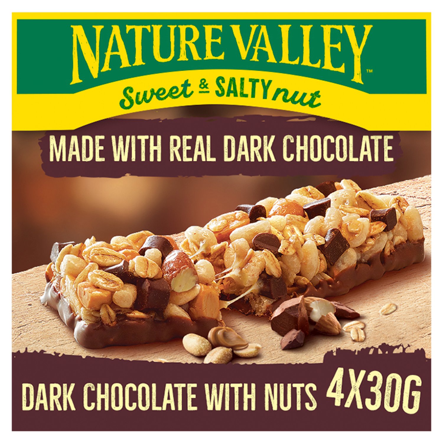 Nature Valley Sweet & Salty Nut Dark Choclate With Nuts Bars 4 Pack (120 g)