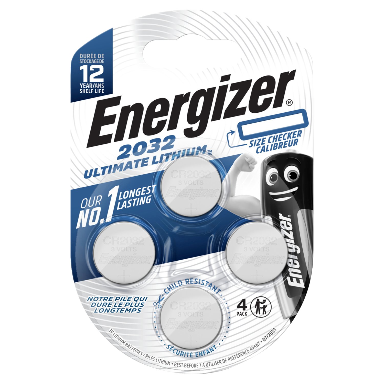 Energizer 2032 Lithium Coin Batteries 4 Pack (4 Piece)