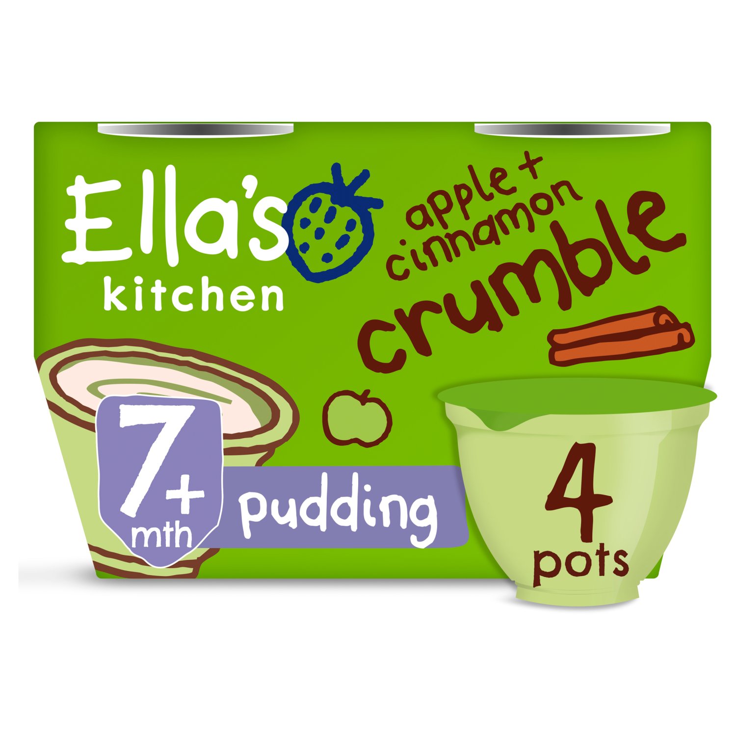 Ellas Apple Crumble Pudding 4 X 80g (80 g)