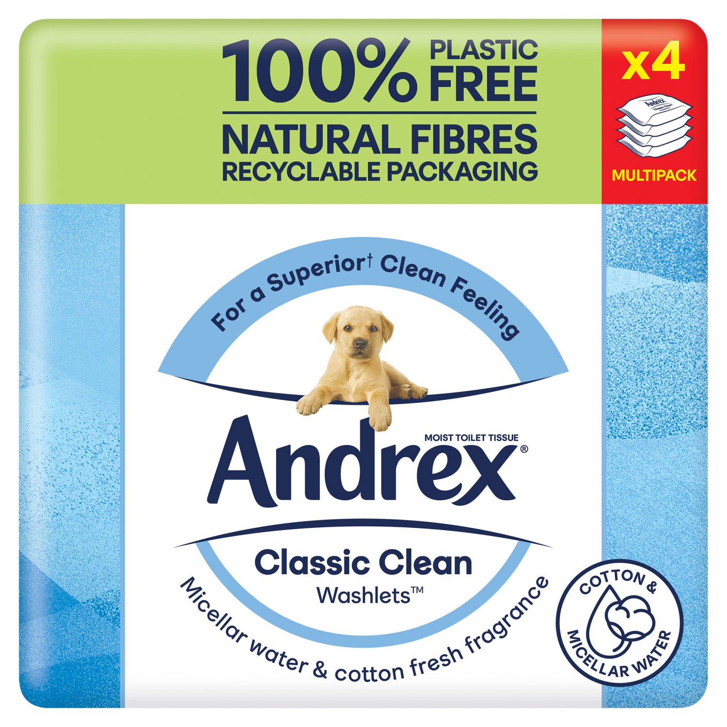 Andrex Toilet Tissue Washlets Classic Clean (144 Sheets)