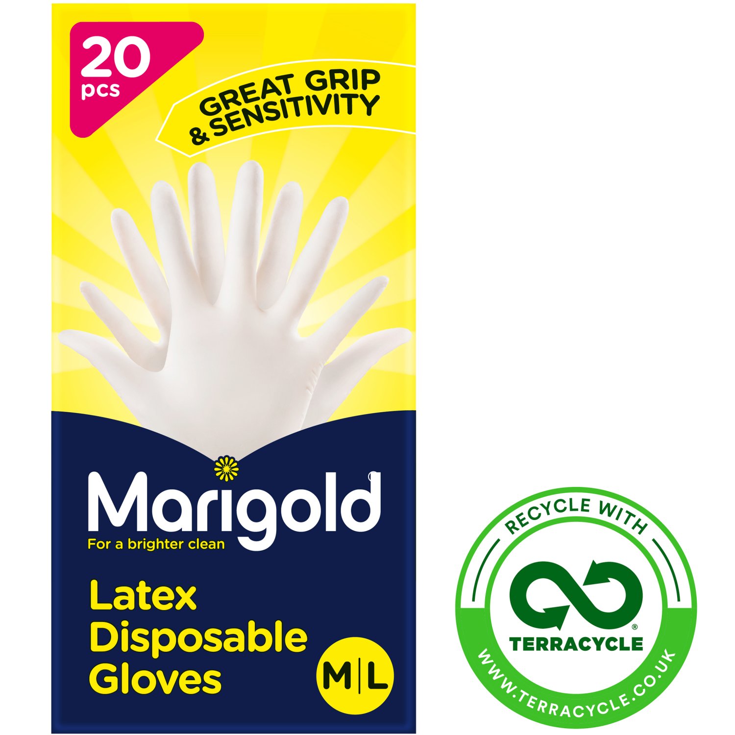 Marigold Latex Disposable Gloves (20 Piece)