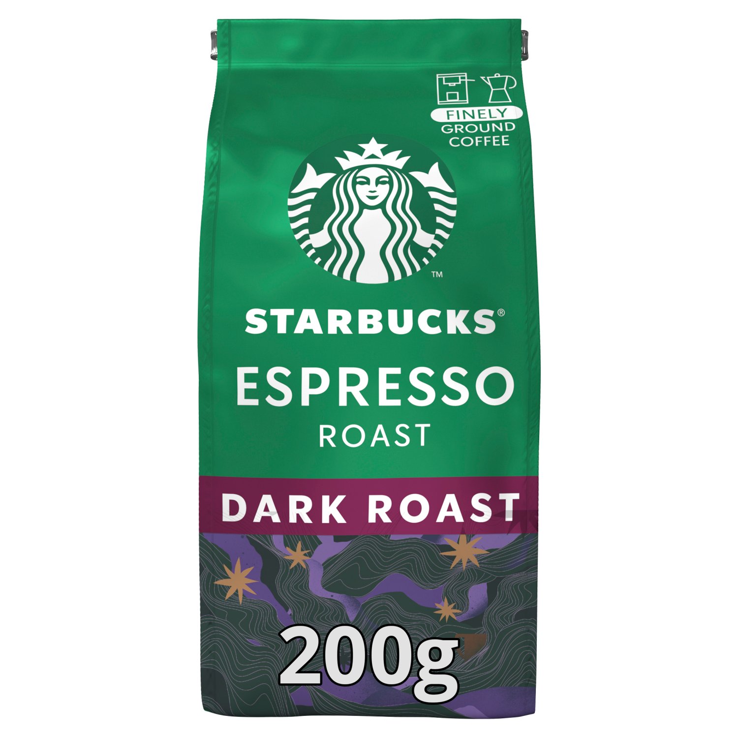 Starbucks Dark Espresso Roast and Ground Coffee (200 g)