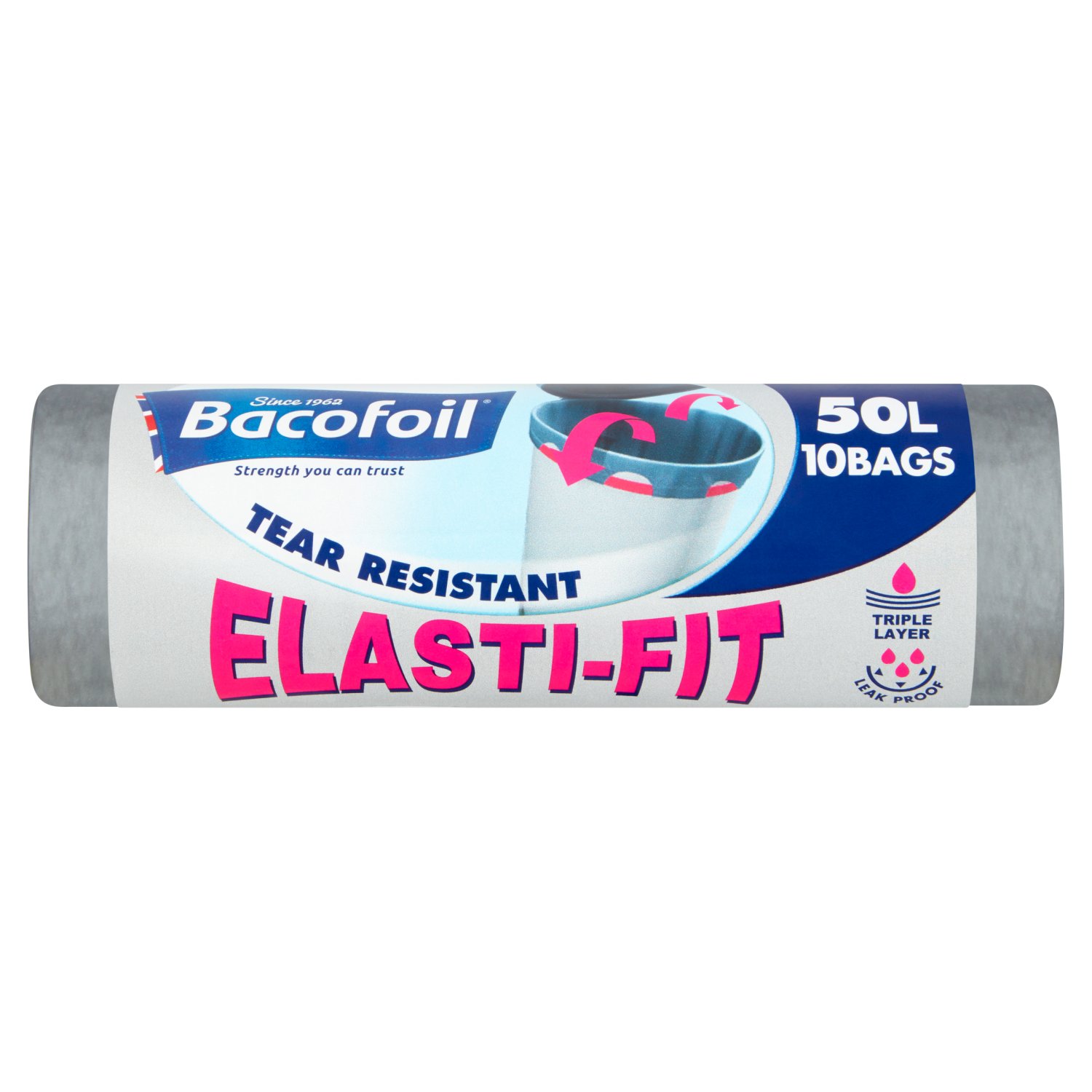Bacofoil 50 Litre Elasti-Fit Bin Bags (10 Piece)