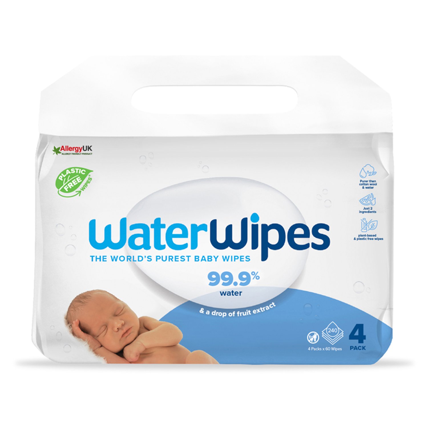 WaterWipes Biodegradable Original Baby Wipes 4 Pack (60 Piece)