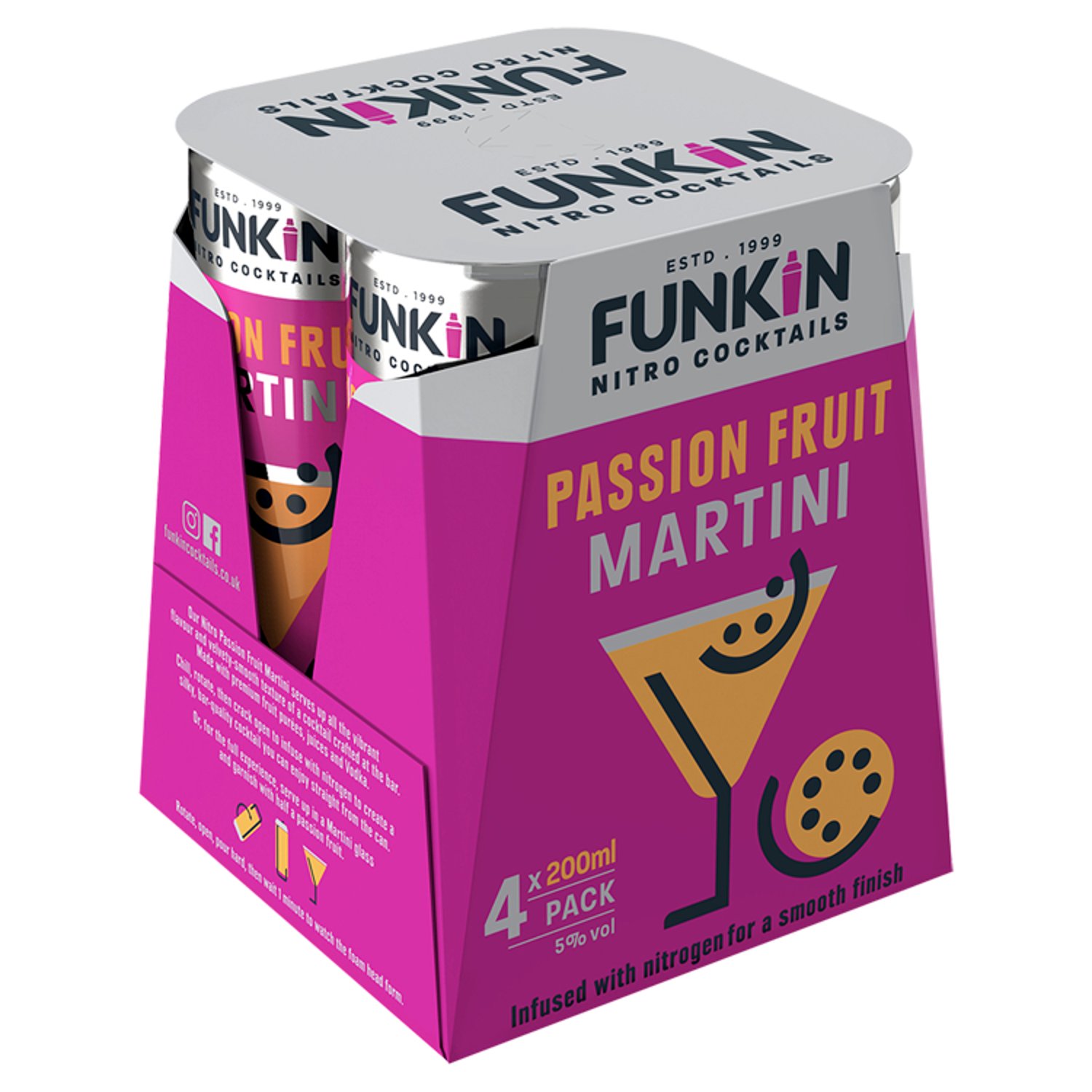 Funkin Passionfruit Martini Cocktail Can 4 Pack (200 ml)