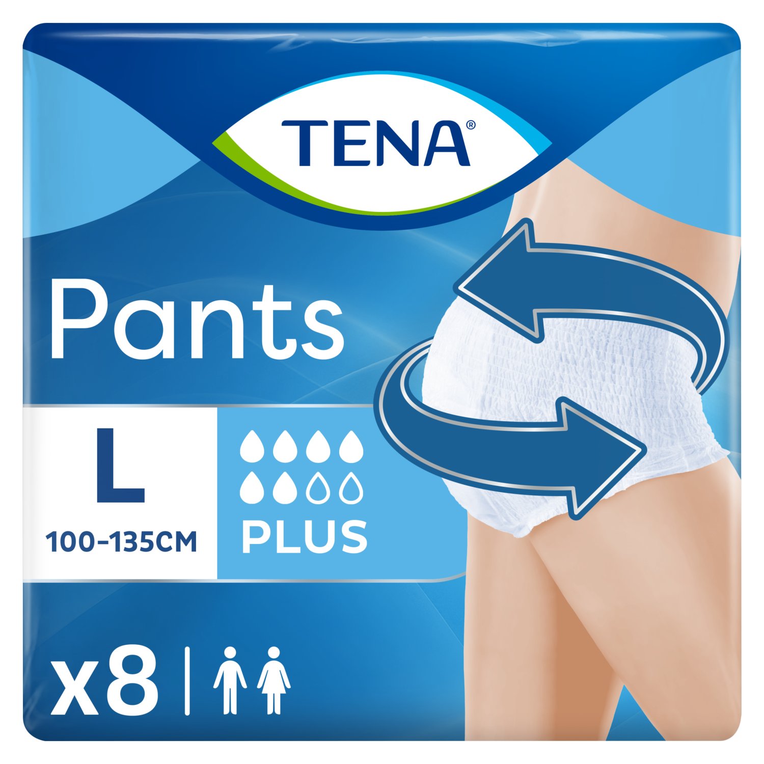 Tena Incontinence Pants Plus Large Size 8 Pack (8 Piece)