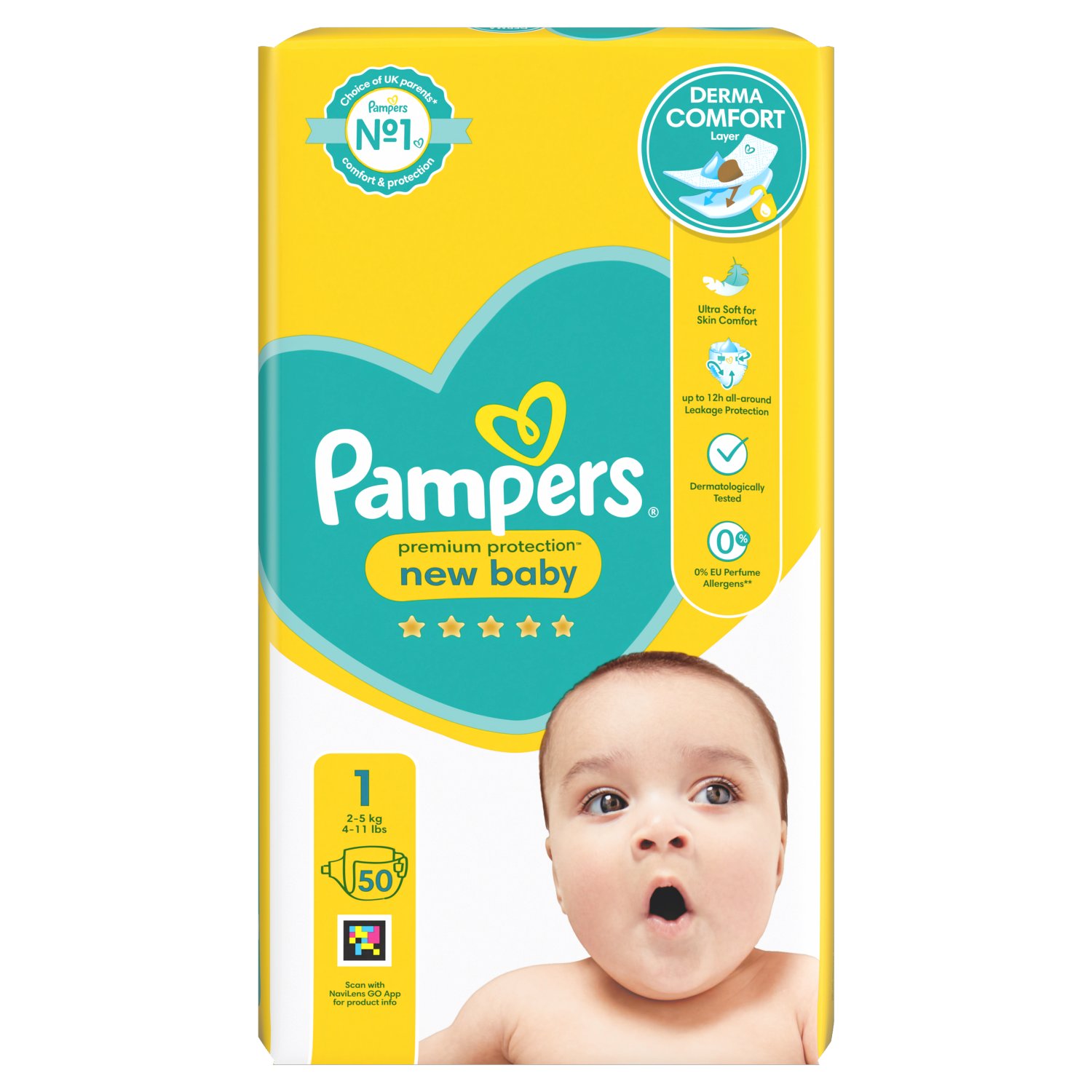 Pampers New Baby Size 1 Nappies (50 Piece)